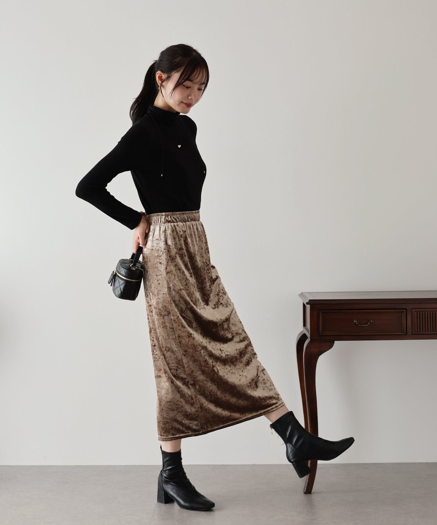 【SALE】クラッシュベロアスカート【ネコポス】