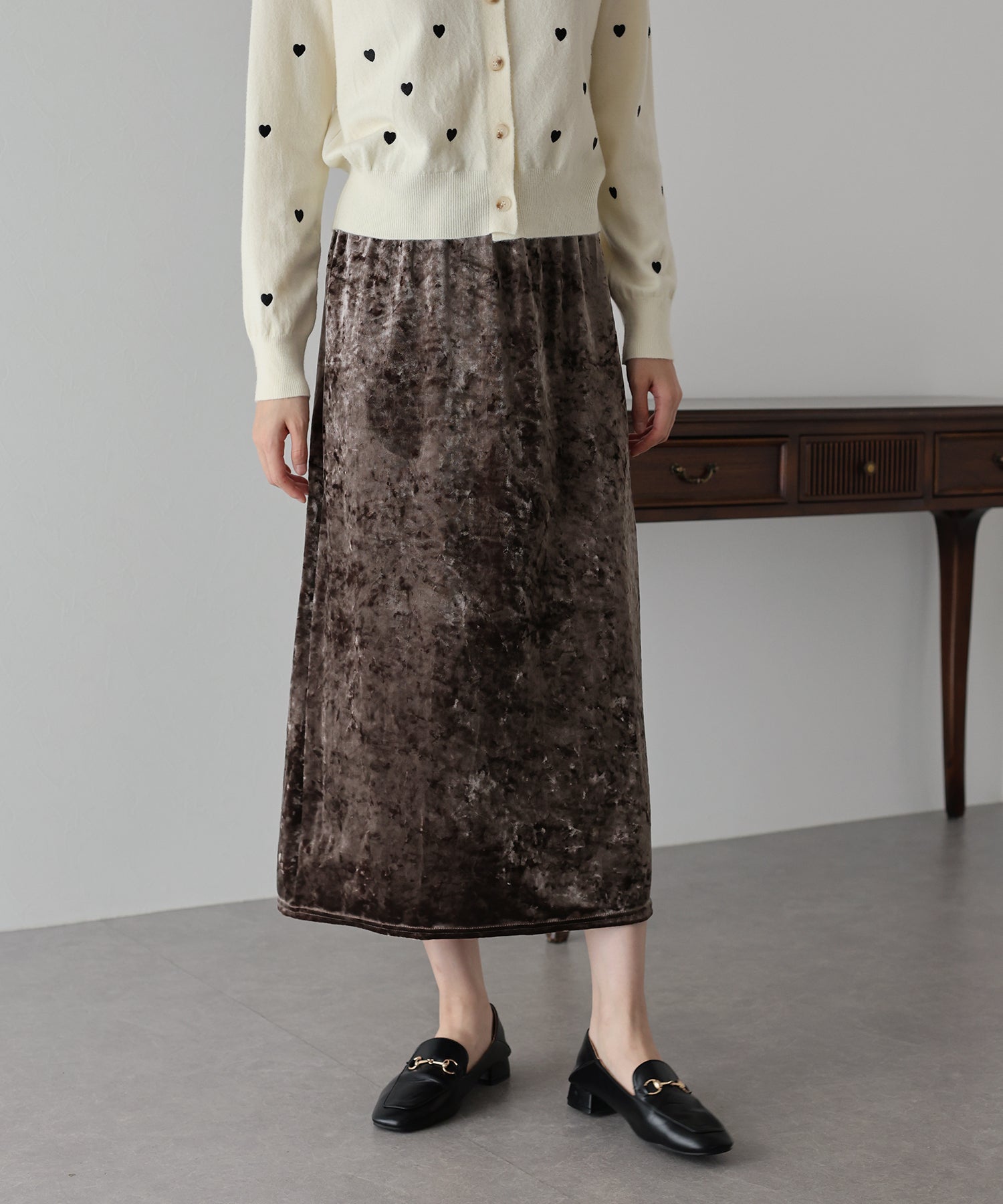 【SALE】クラッシュベロアスカート【ネコポス】