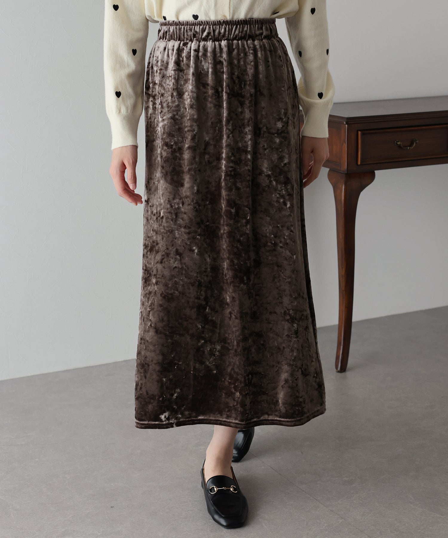 【SALE】クラッシュベロアスカート【ネコポス】