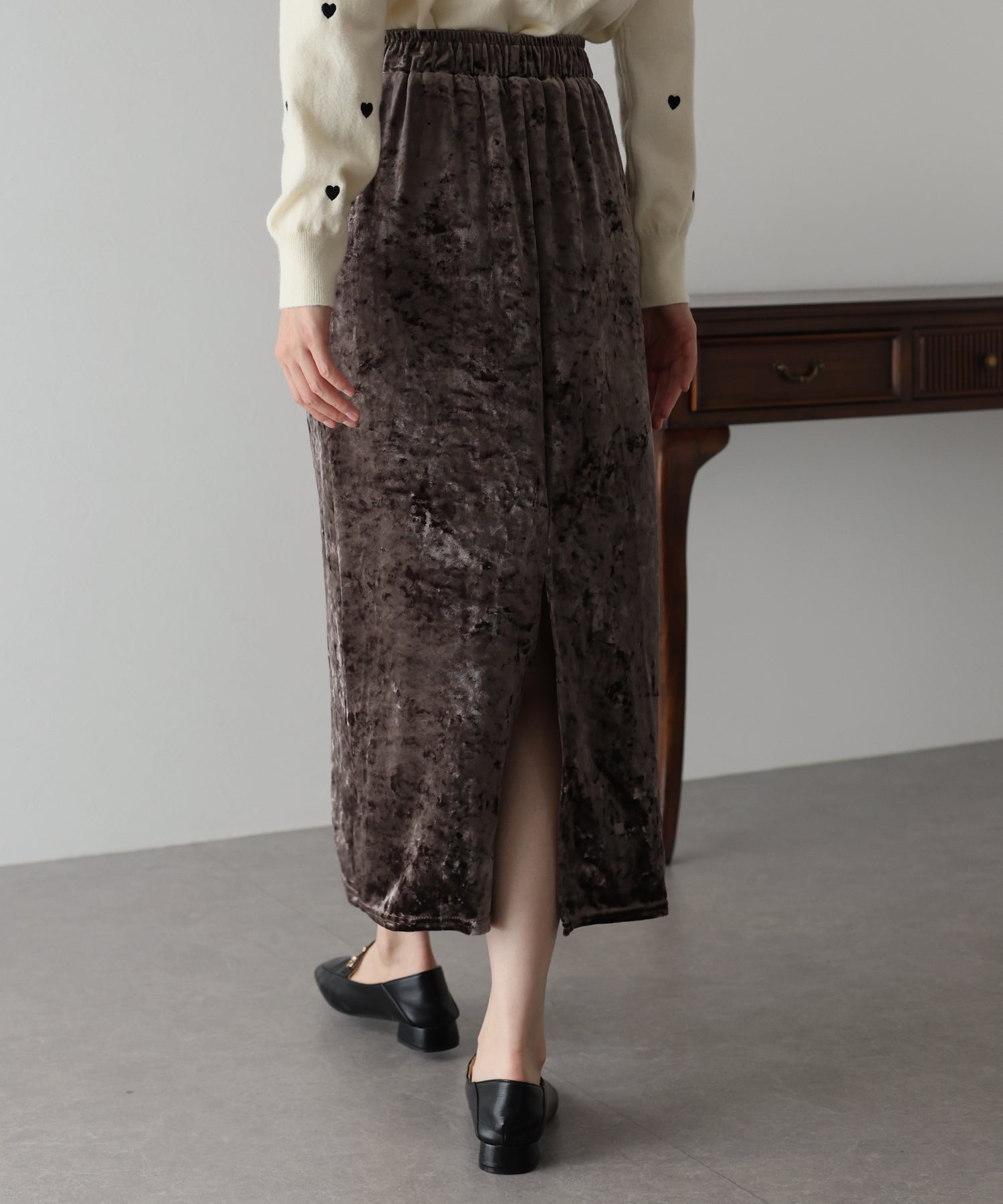 【SALE】クラッシュベロアスカート【ネコポス】