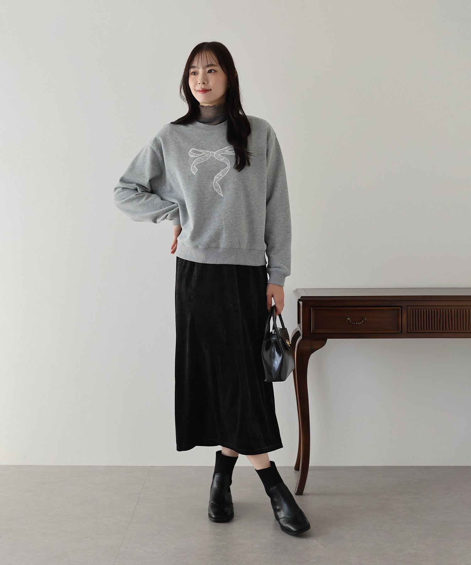 【SALE】クラッシュベロアスカート【ネコポス】