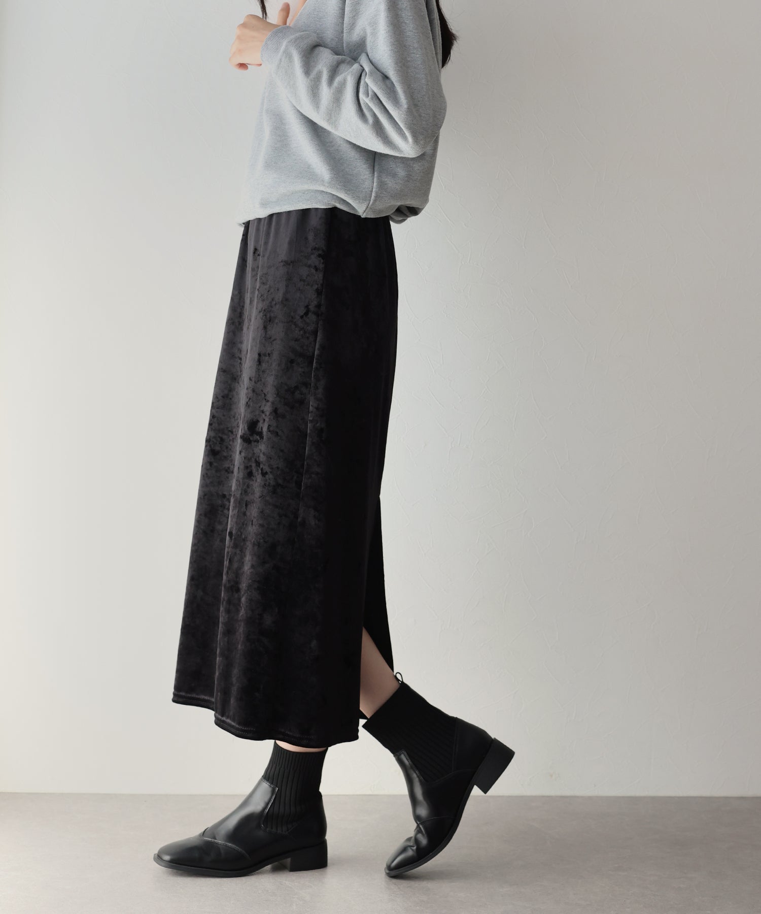 【SALE】クラッシュベロアスカート【ネコポス】