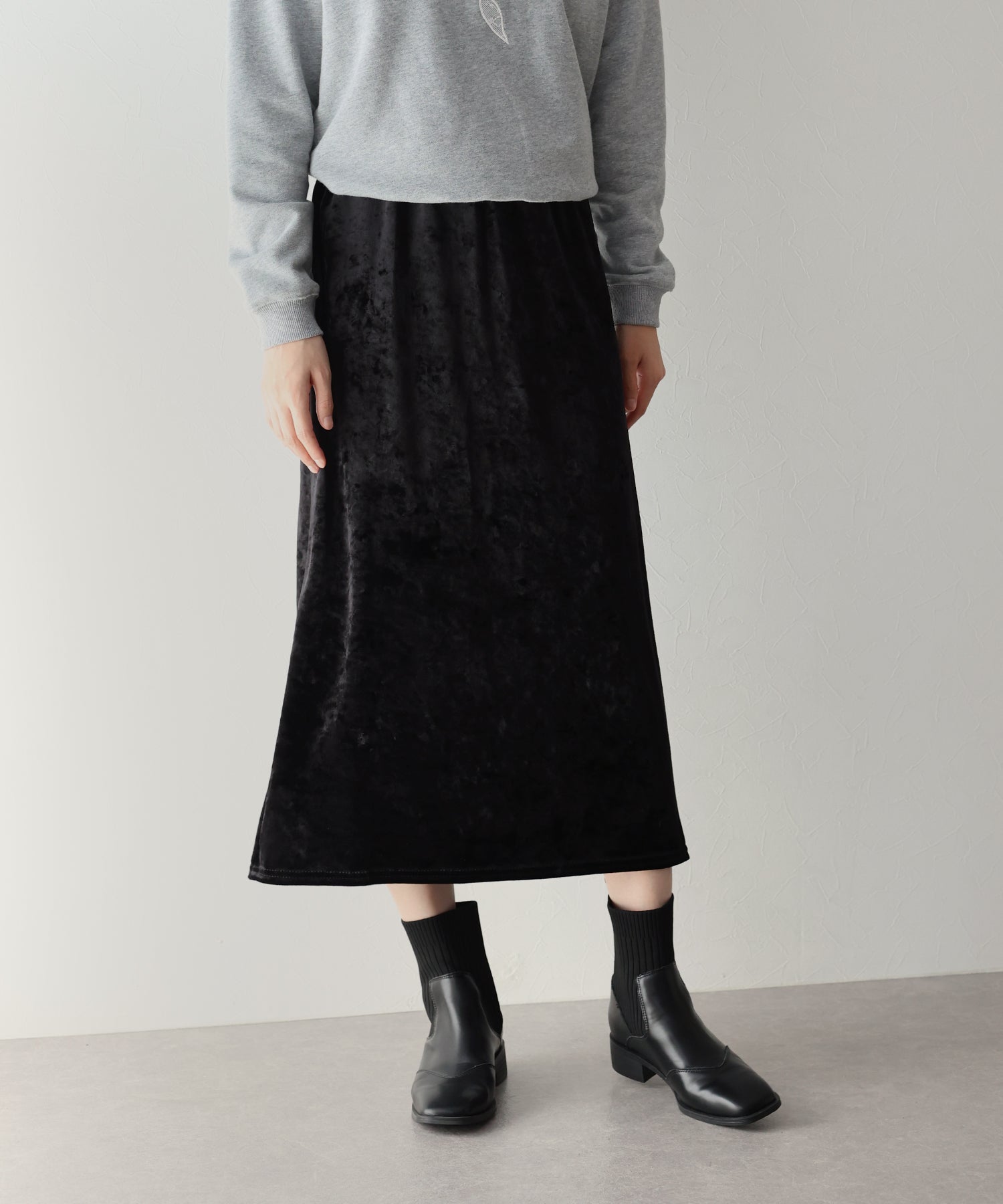 【SALE】クラッシュベロアスカート【ネコポス】