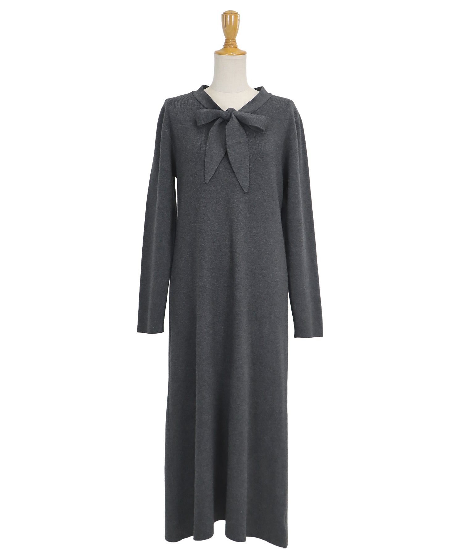 【TIME SALE】ボウタイニットワンピース