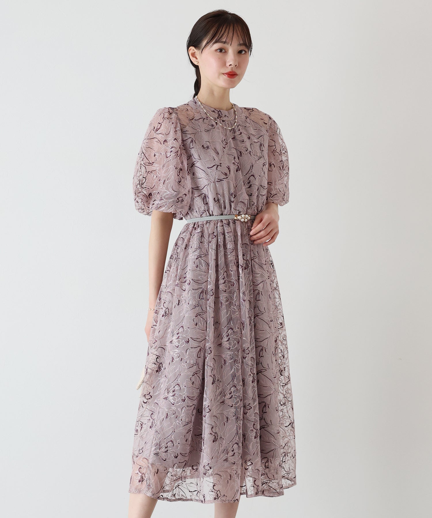 【SALE】バルーンスリーブレースドレス