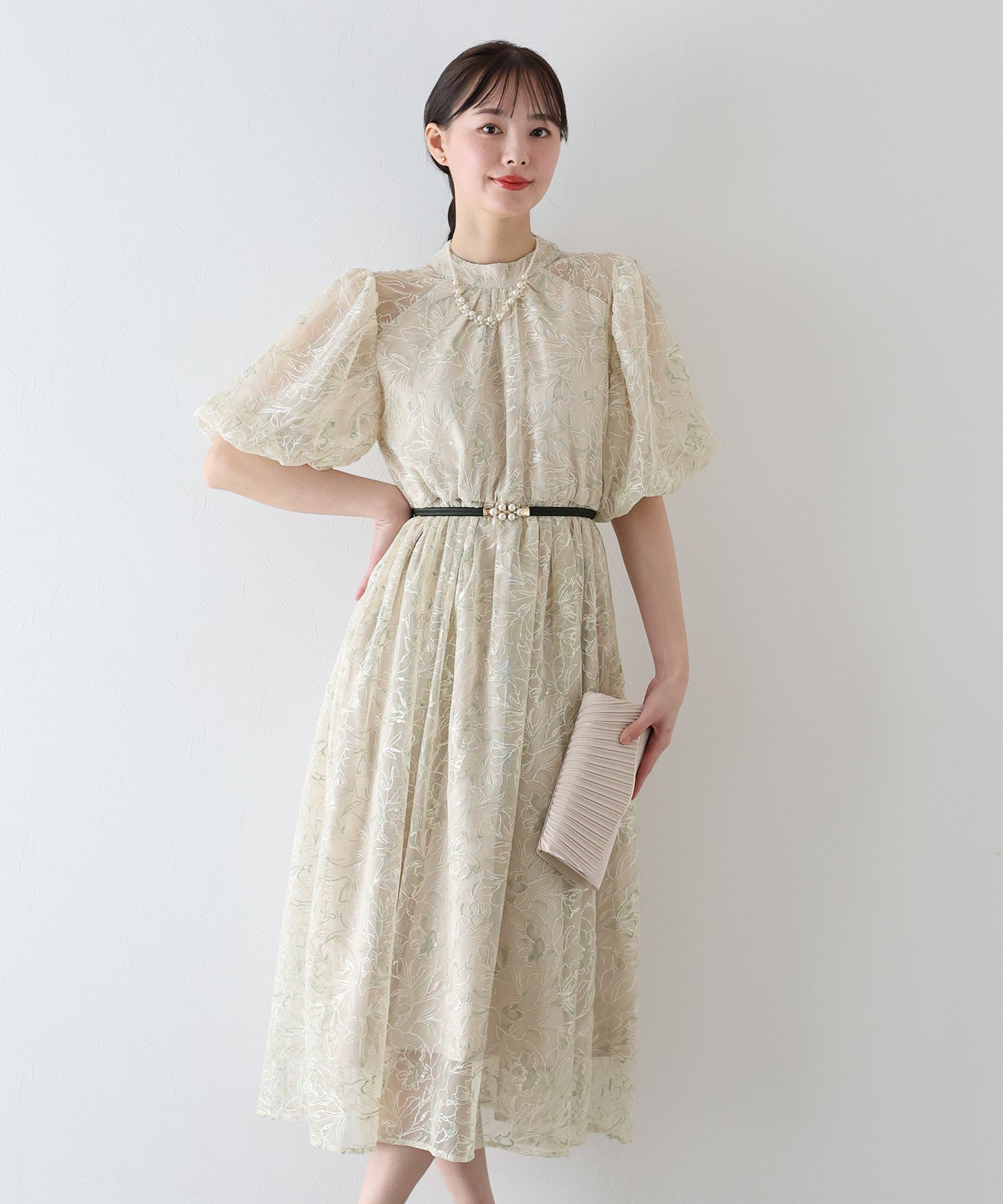 【SALE】バルーンスリーブレースドレス