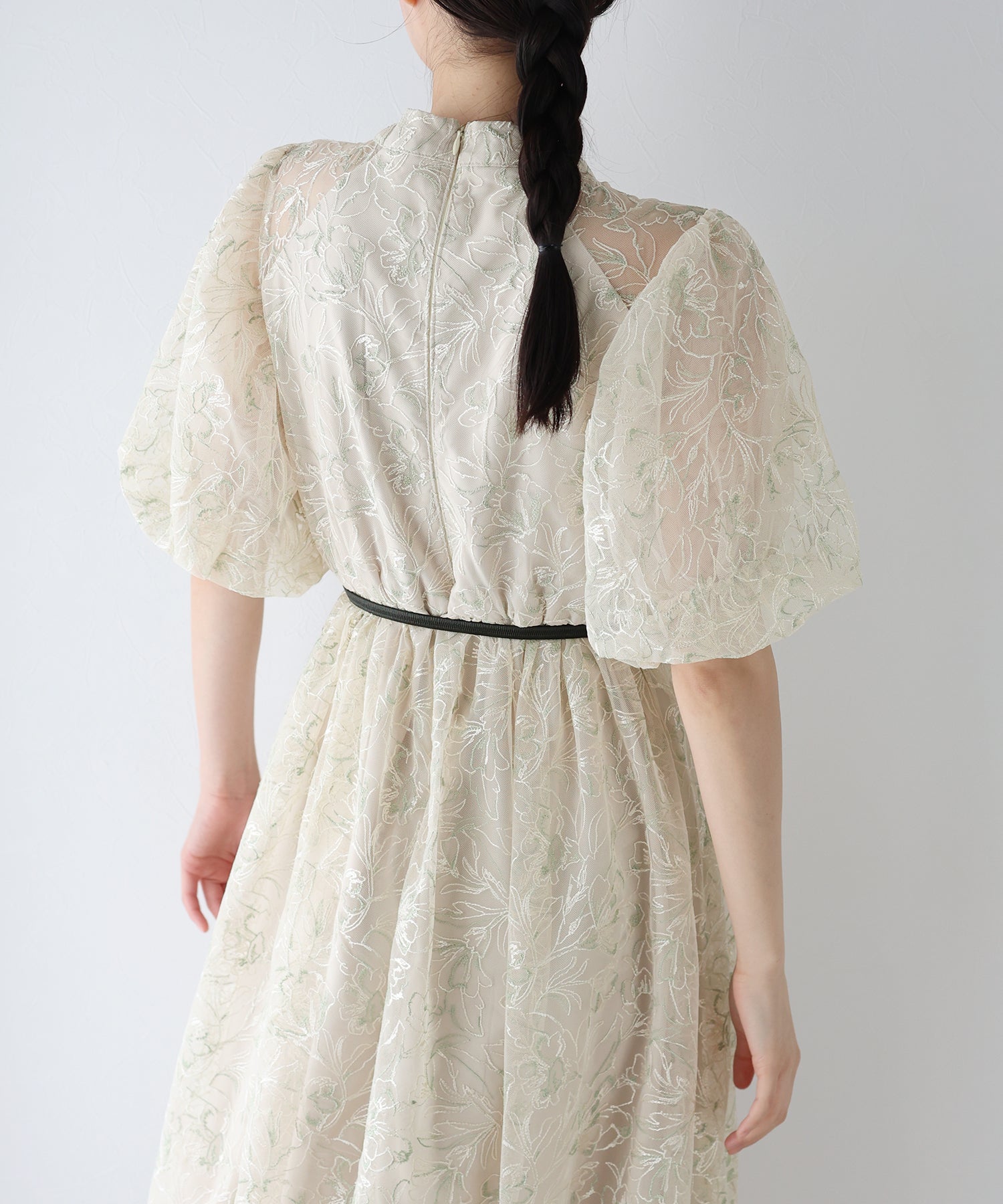 【SALE】バルーンスリーブレースドレス