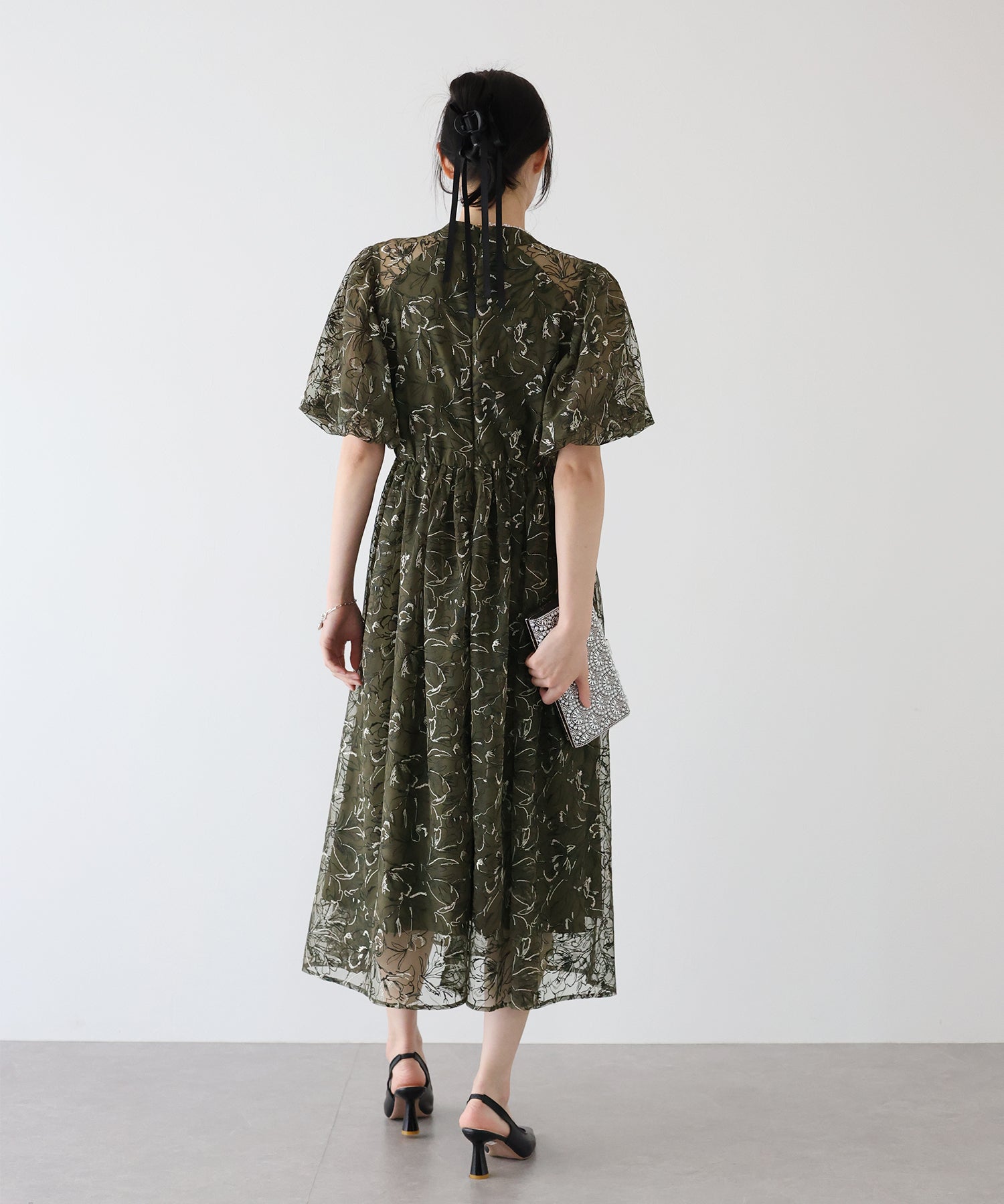 【SALE】バルーンスリーブレースドレス