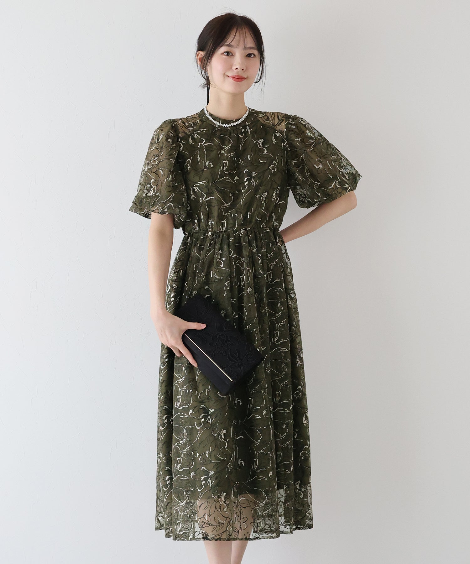 【SALE】バルーンスリーブレースドレス