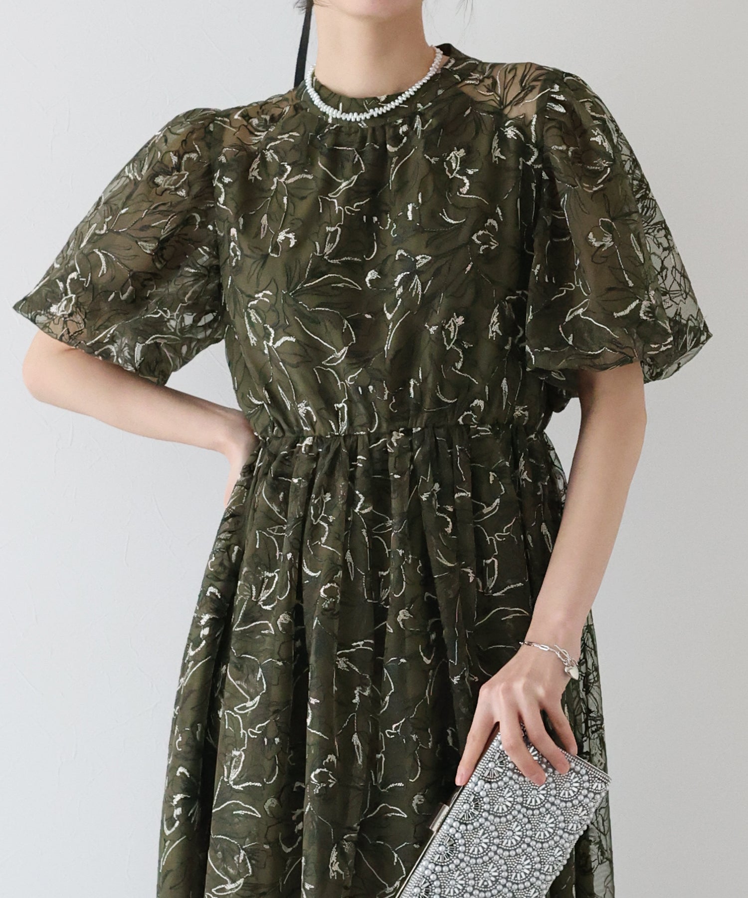 【SALE】バルーンスリーブレースドレス