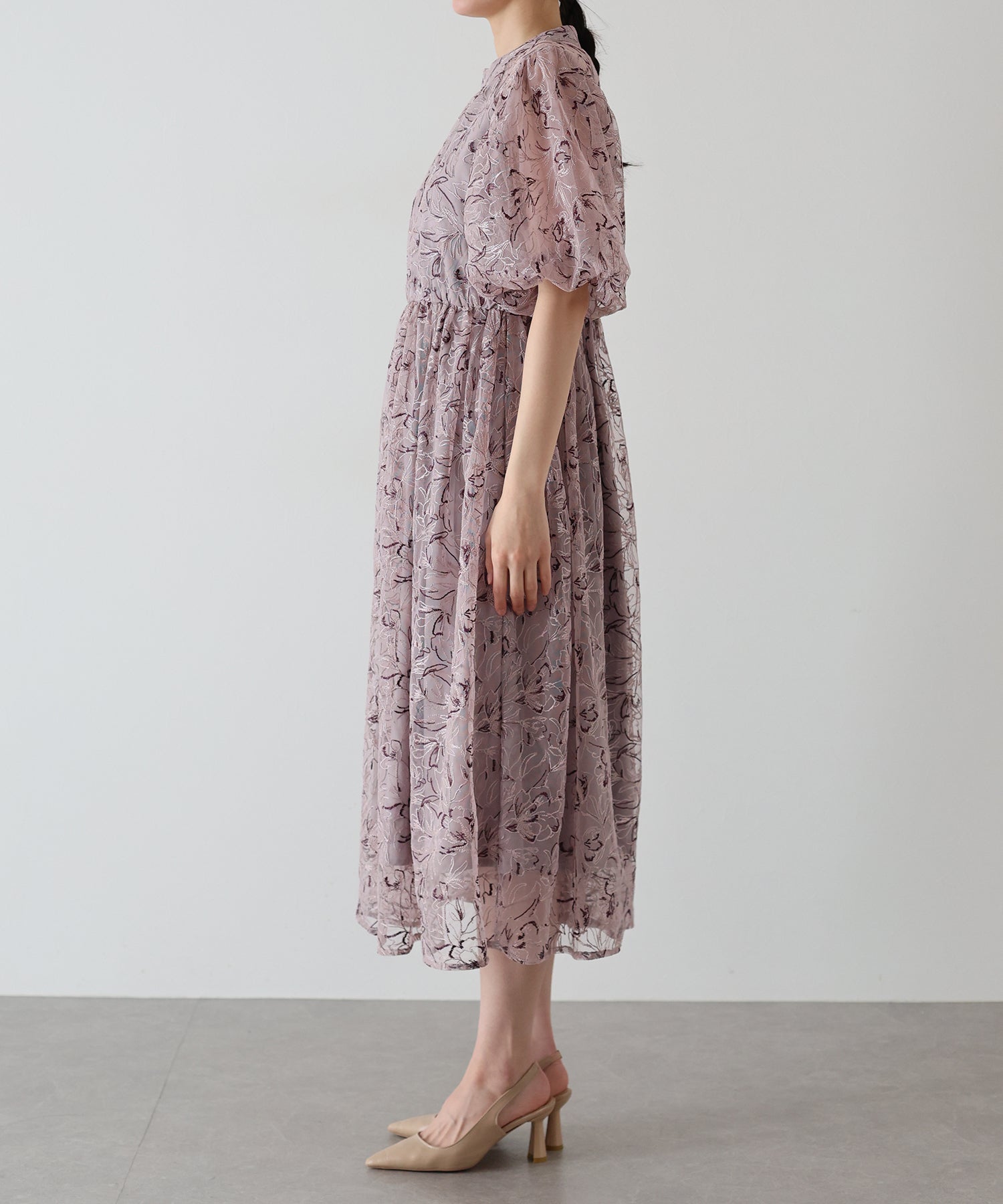 【SALE】バルーンスリーブレースドレス