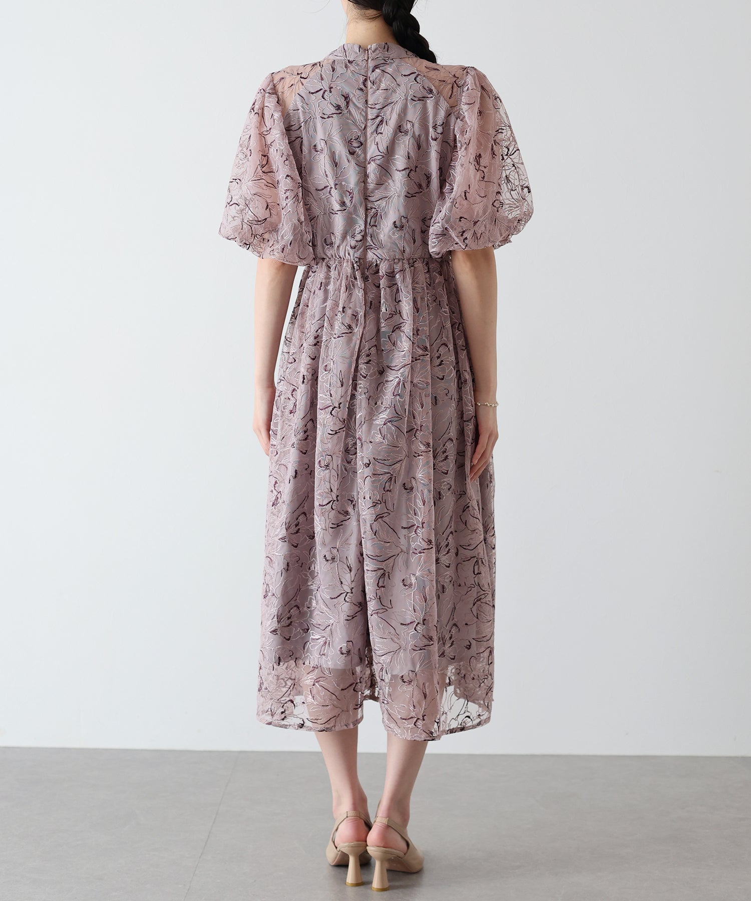 【SALE】バルーンスリーブレースドレス