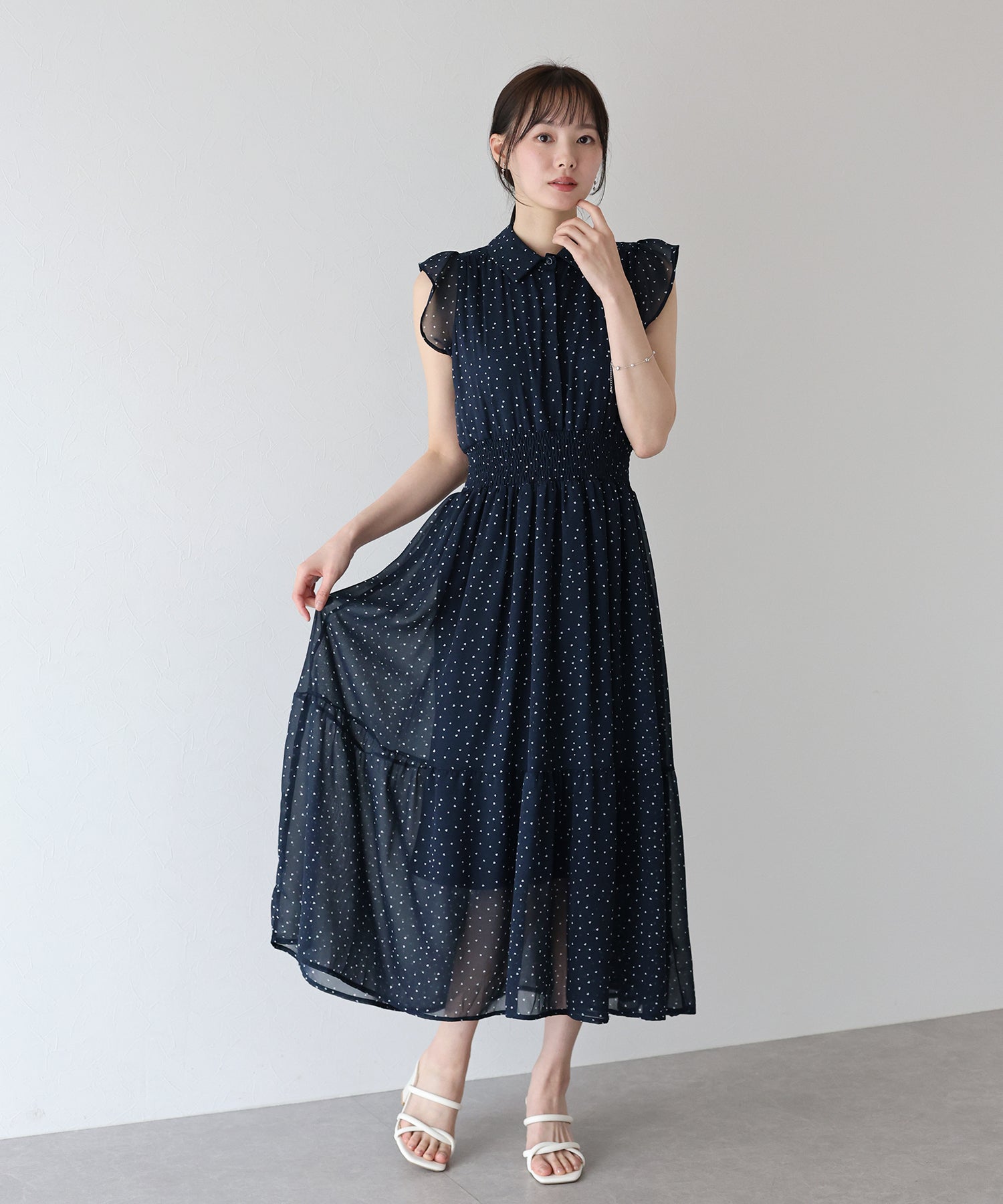 【TIME SALE】プリントフリルワンピース