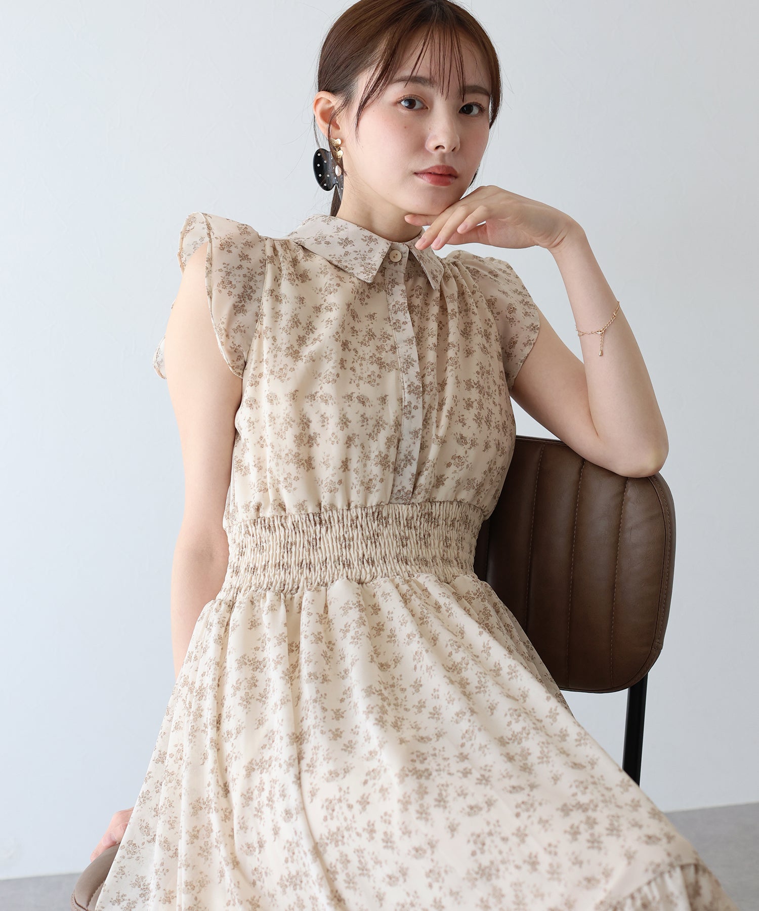 【TIME SALE】プリントフリルワンピース