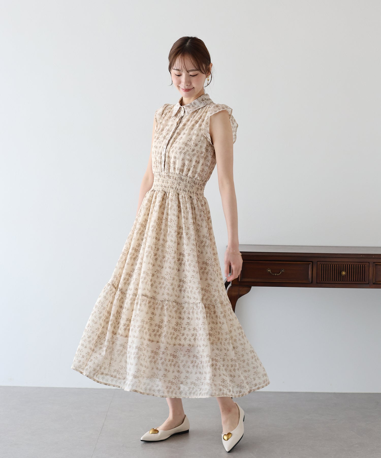 【TIME SALE】プリントフリルワンピース