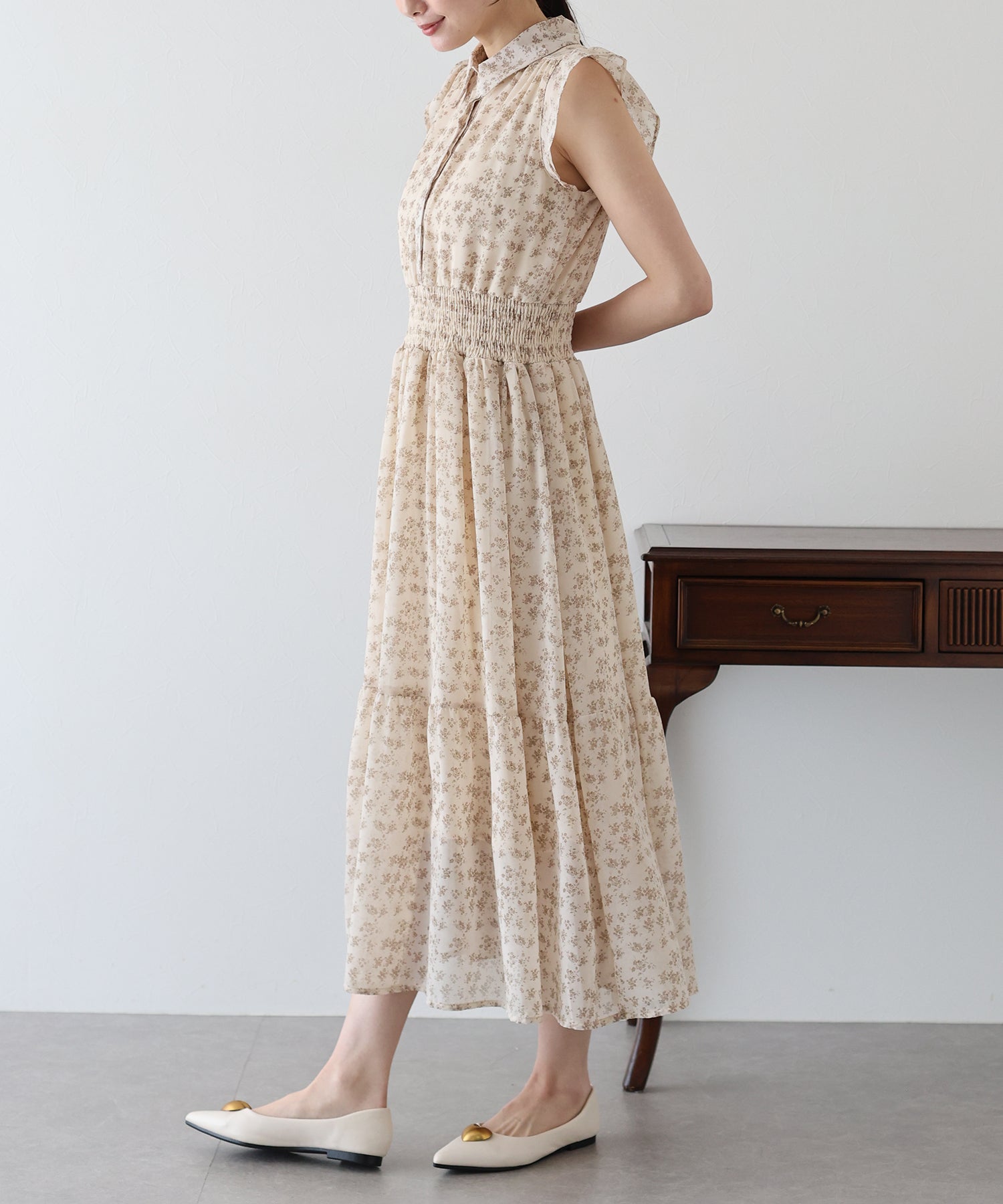 【TIME SALE】プリントフリルワンピース