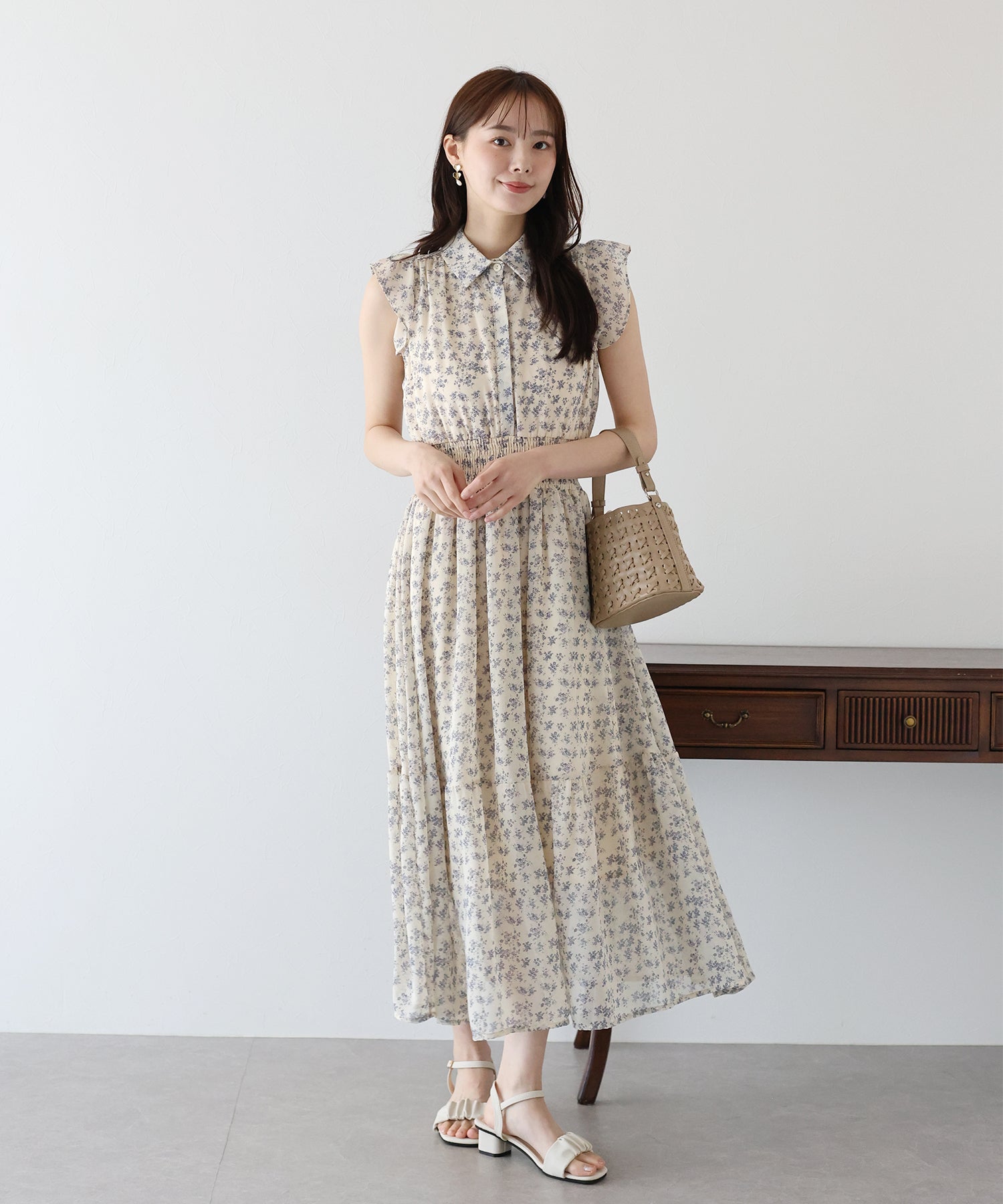 【TIME SALE】プリントフリルワンピース