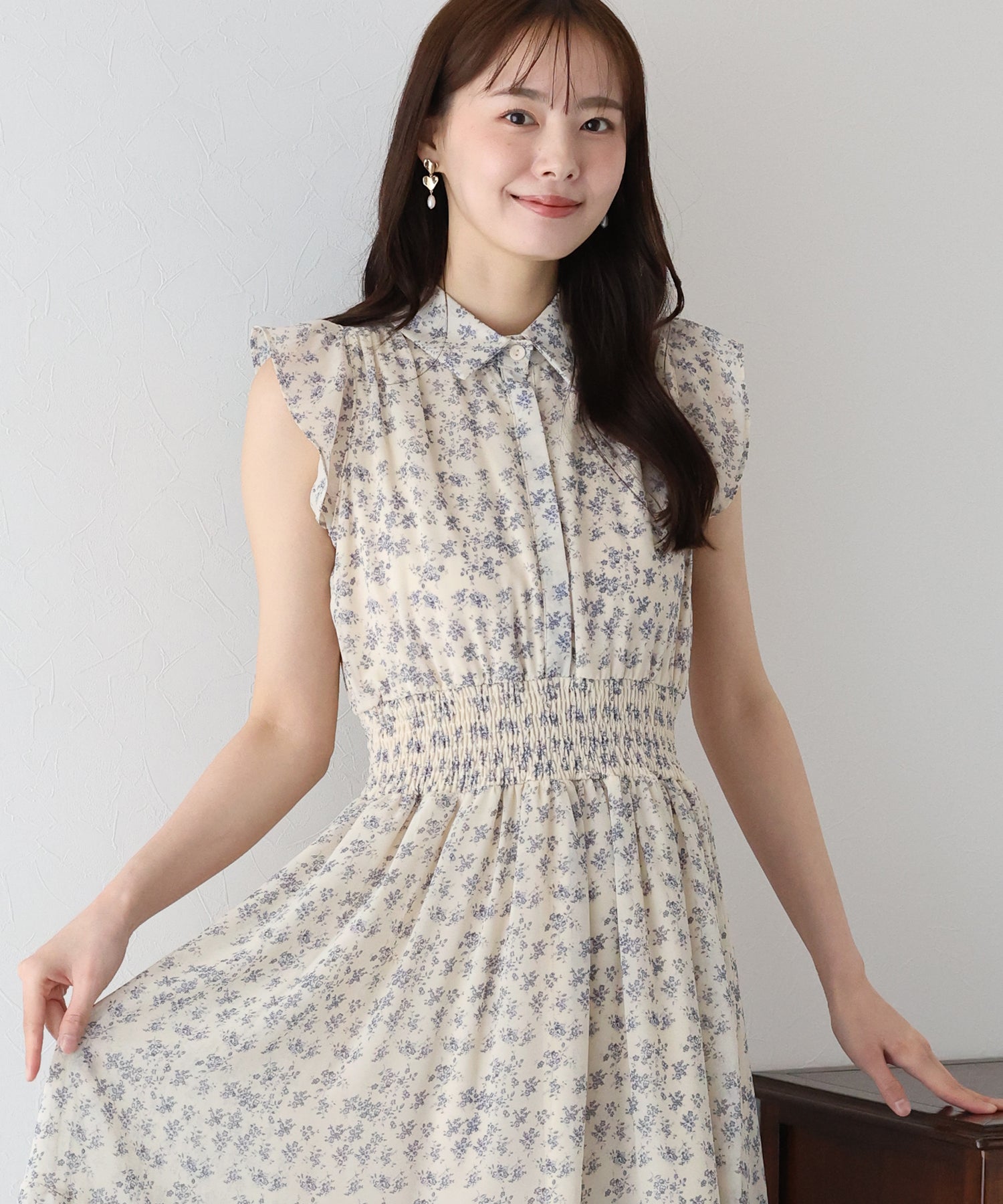 【TIME SALE】プリントフリルワンピース