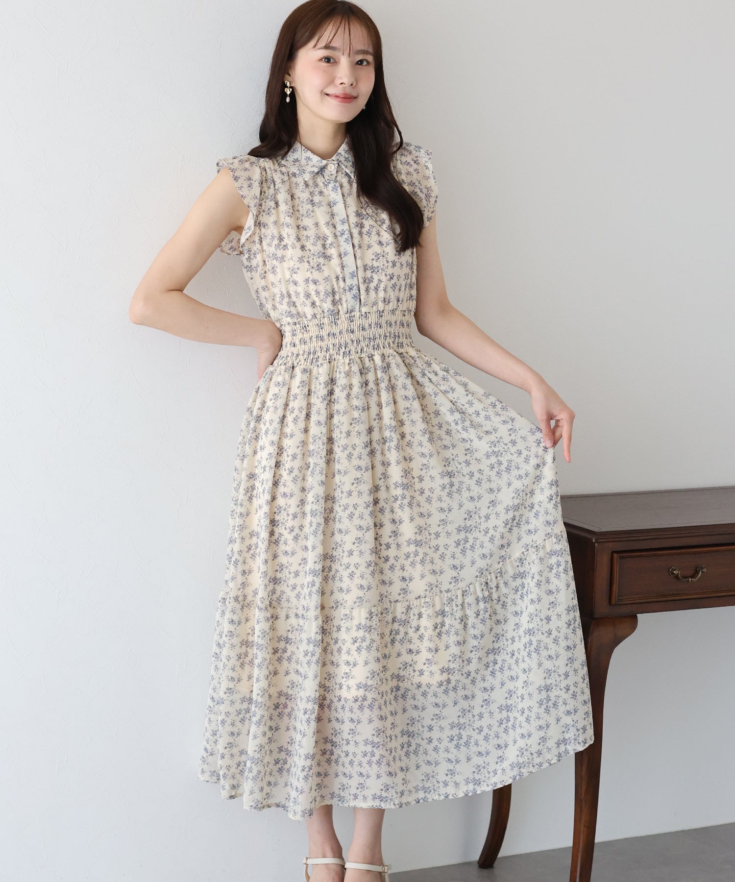 【TIME SALE】プリントフリルワンピース