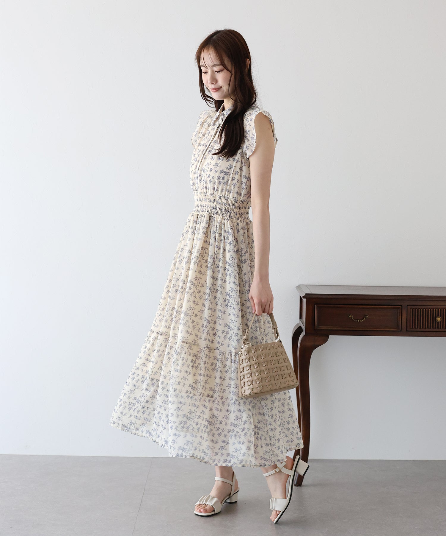 【TIME SALE】プリントフリルワンピース