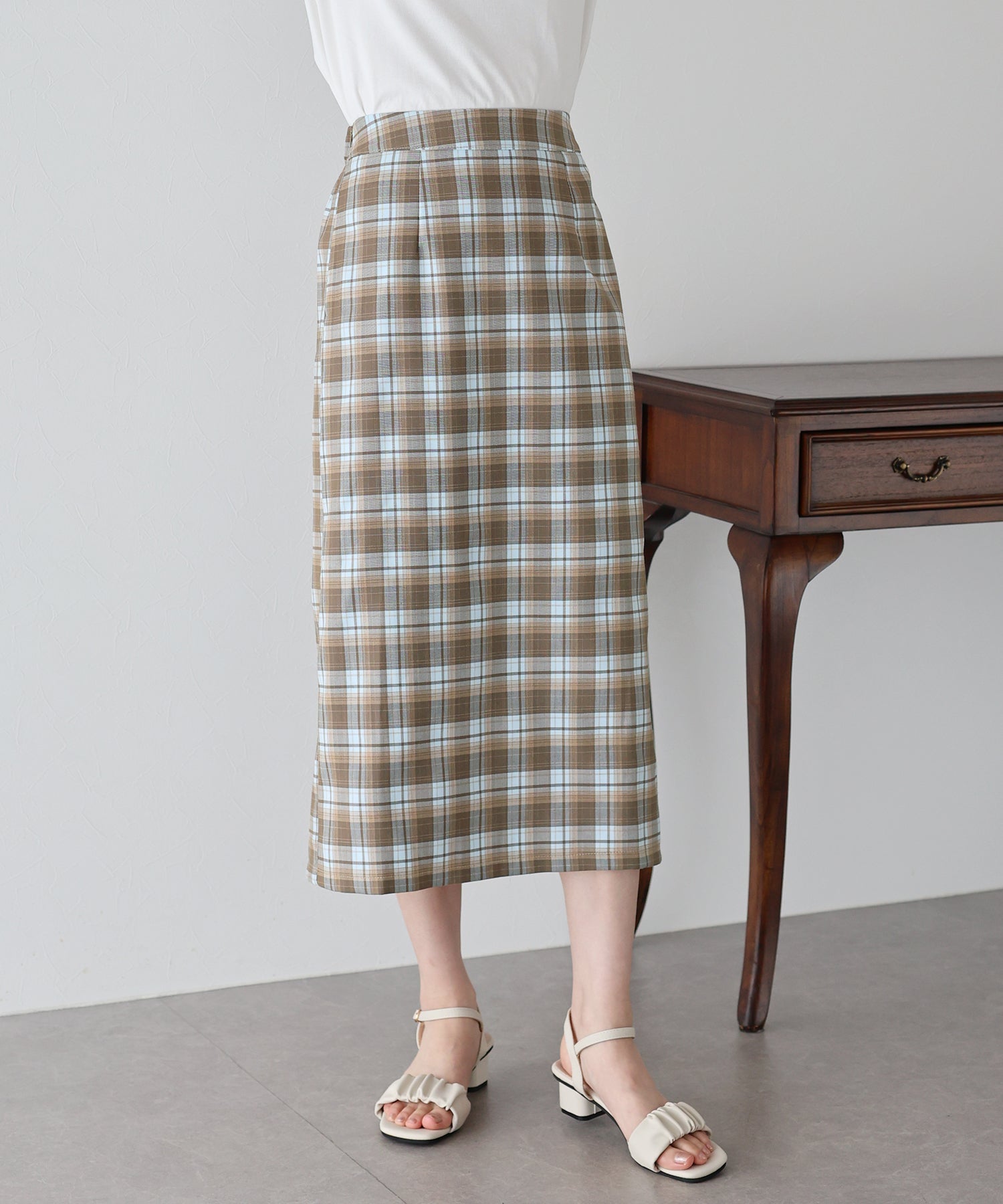 【SALE】チェック柄タイトスカート