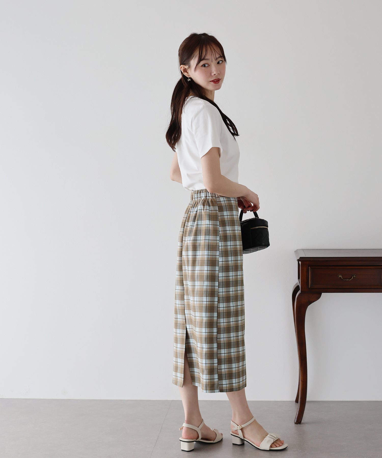 【SALE】チェック柄タイトスカート