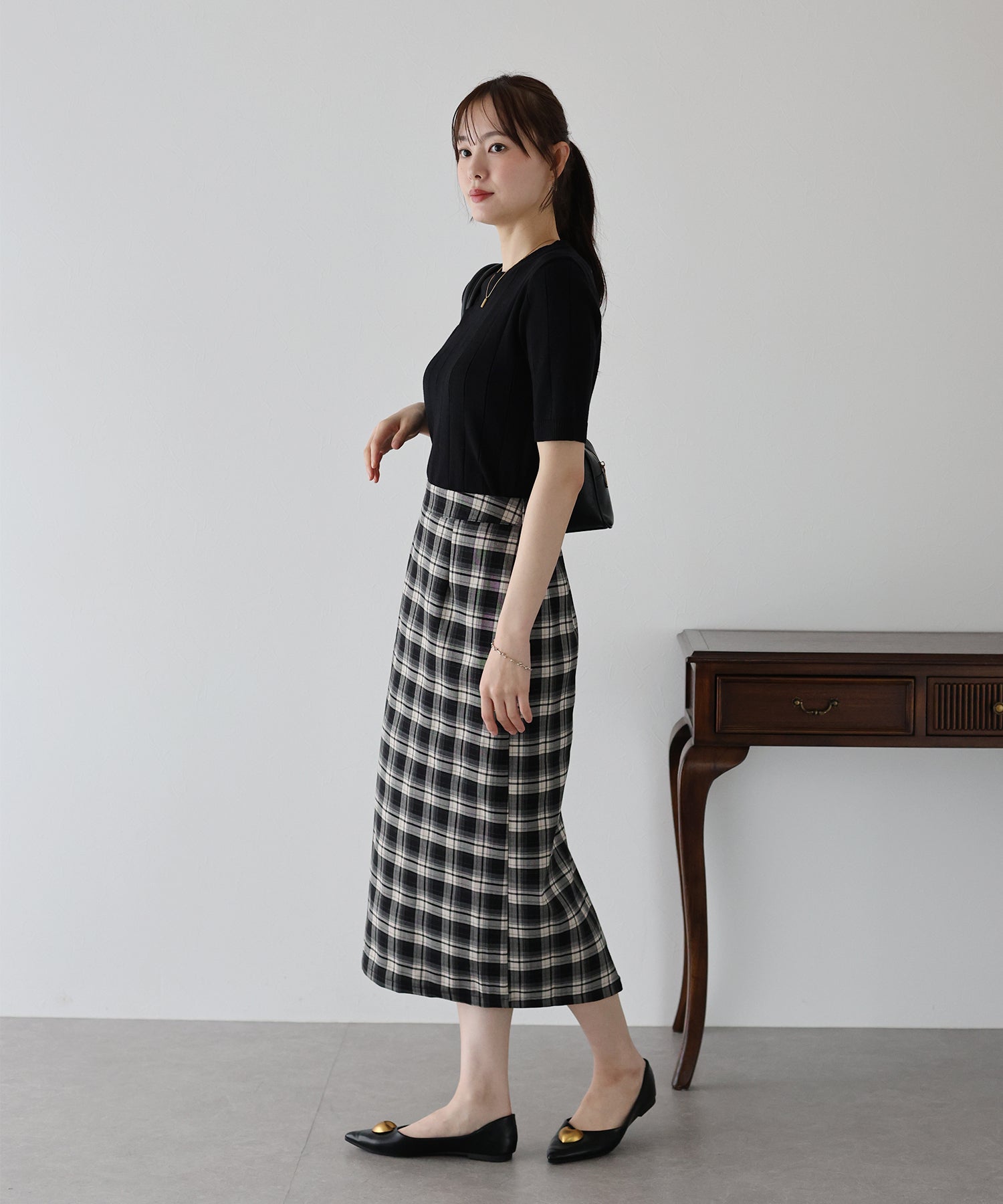 【SALE】チェック柄タイトスカート