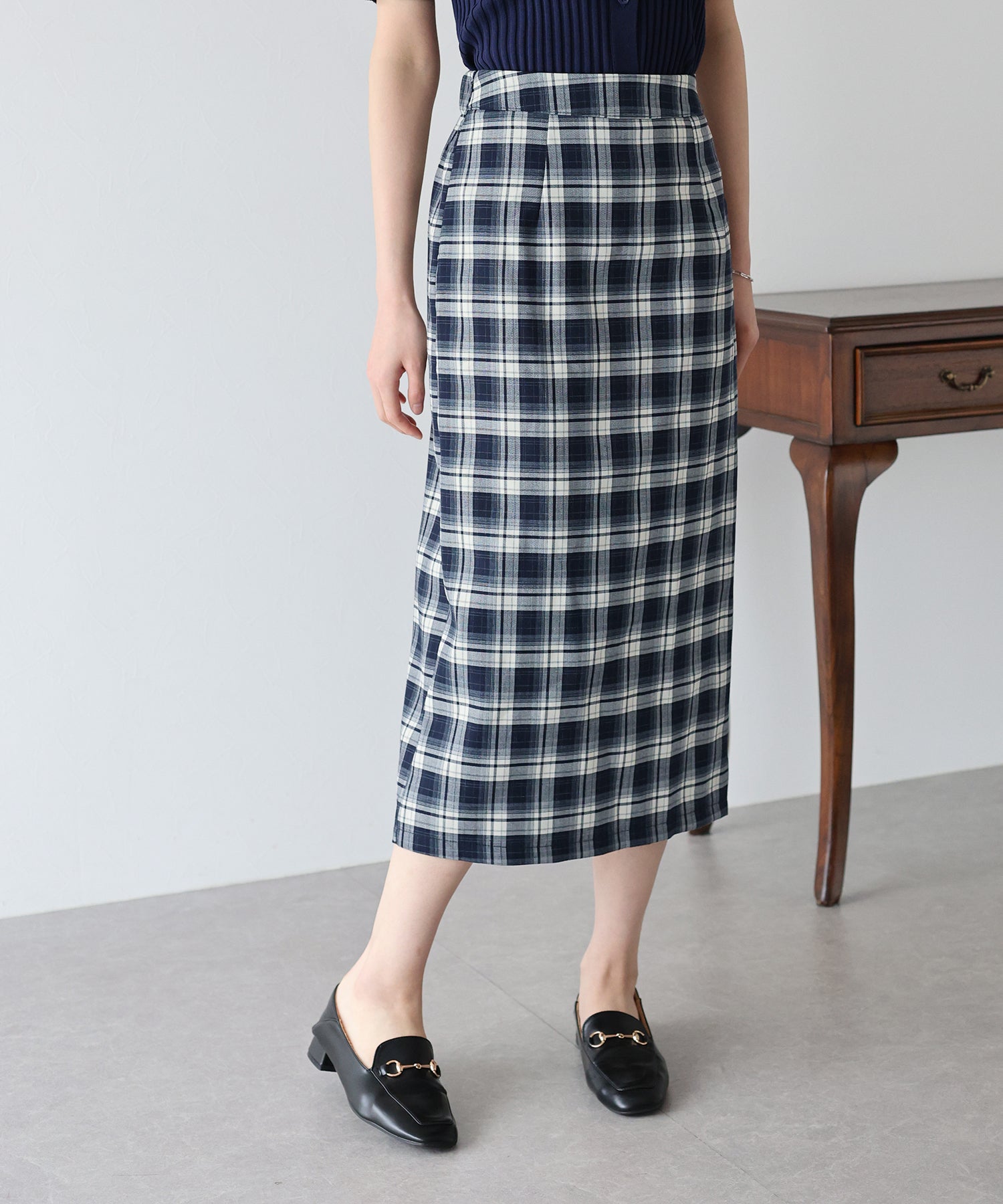 【SALE】チェック柄タイトスカート