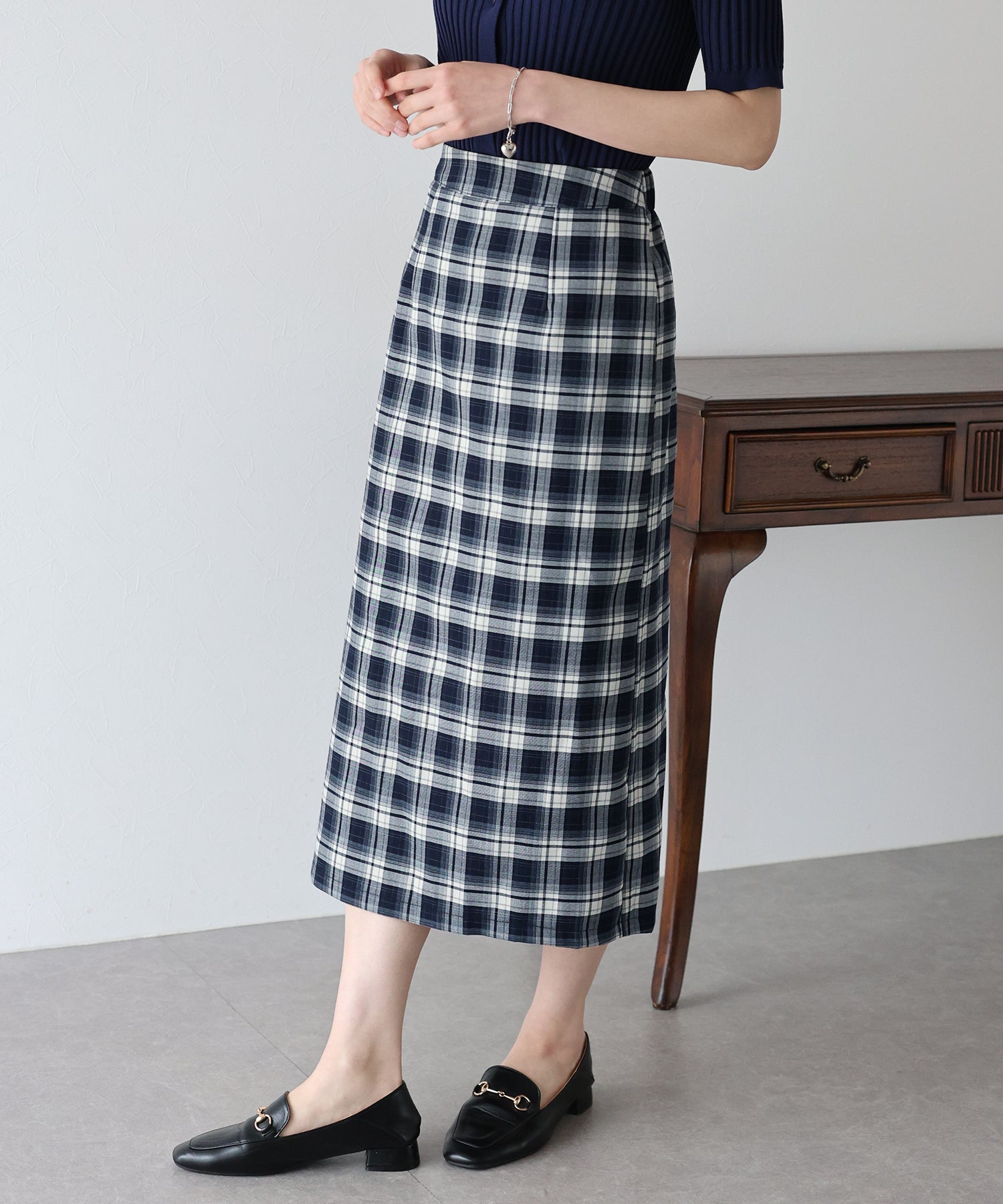 【SALE】チェック柄タイトスカート