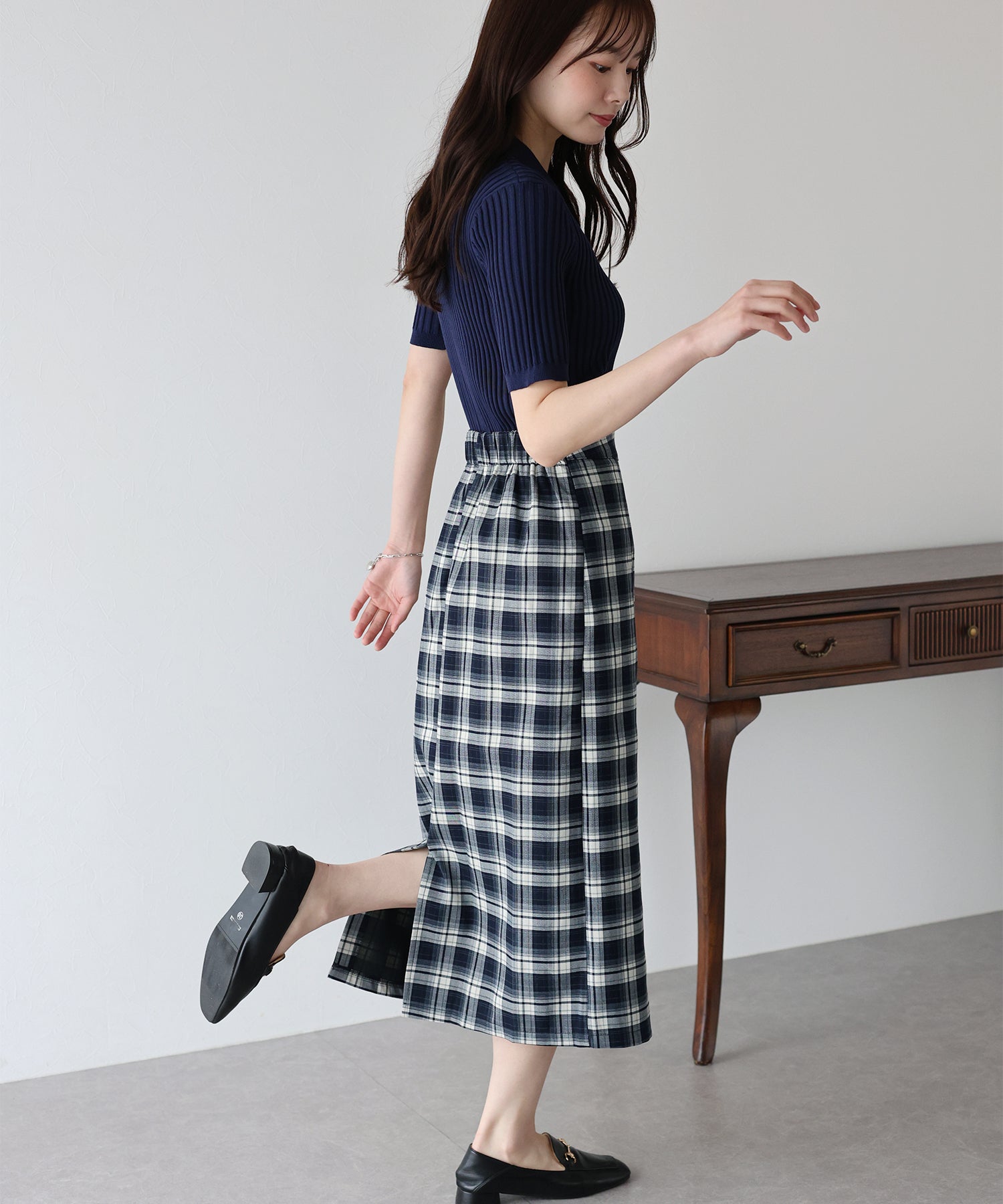 【SALE】チェック柄タイトスカート