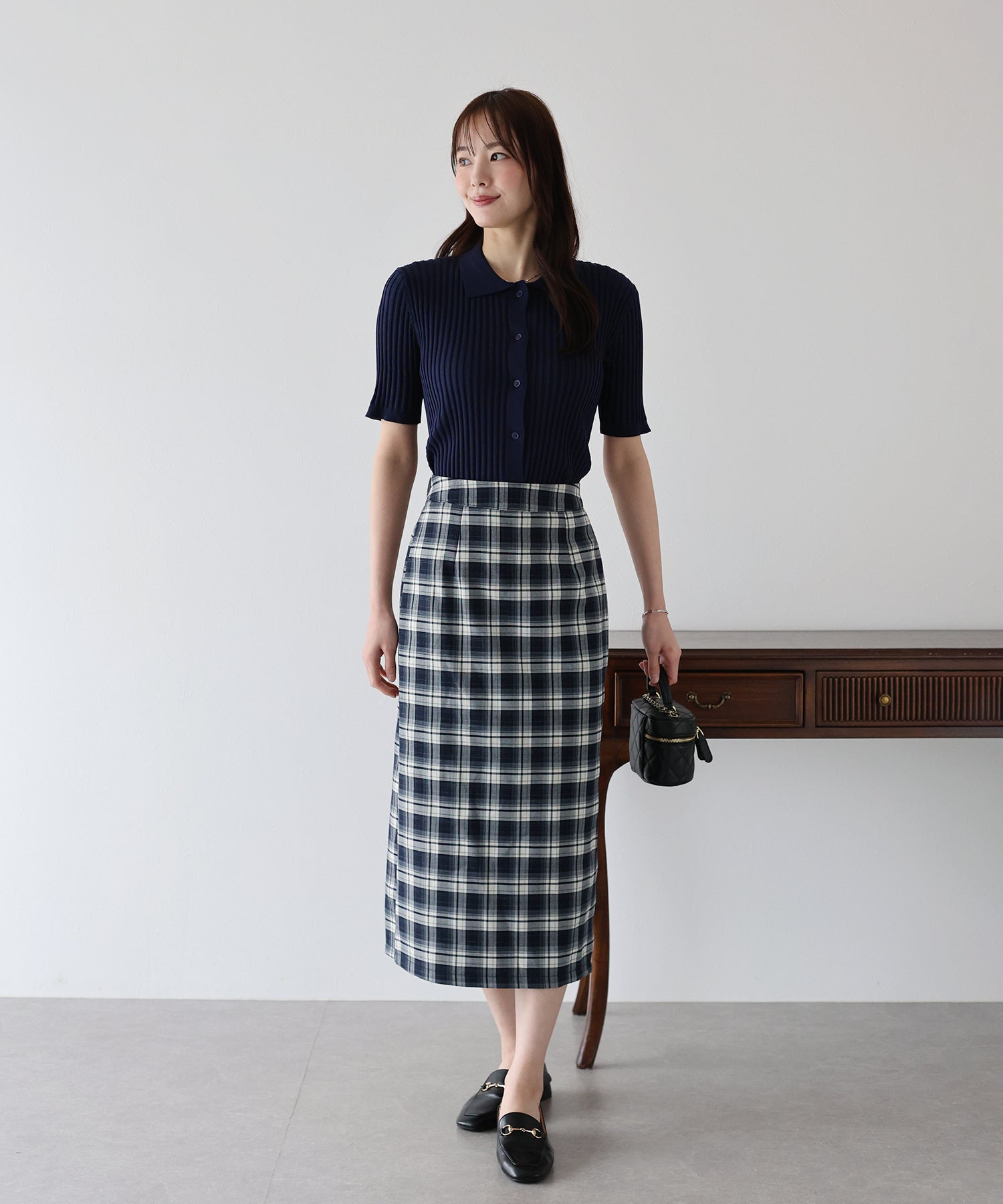 【SALE】チェック柄タイトスカート