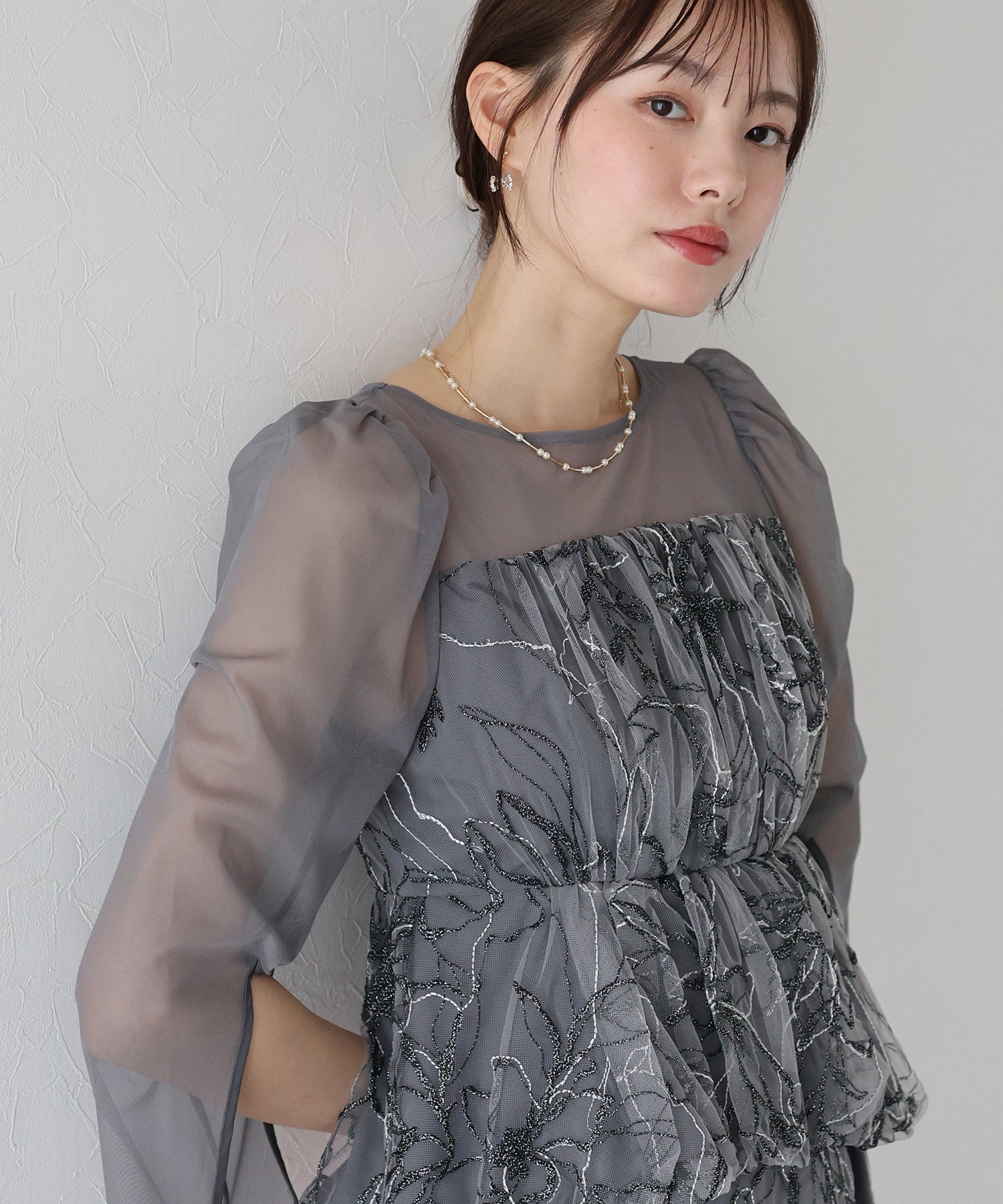 【TIME SALE】レースペプラムパーティードレス