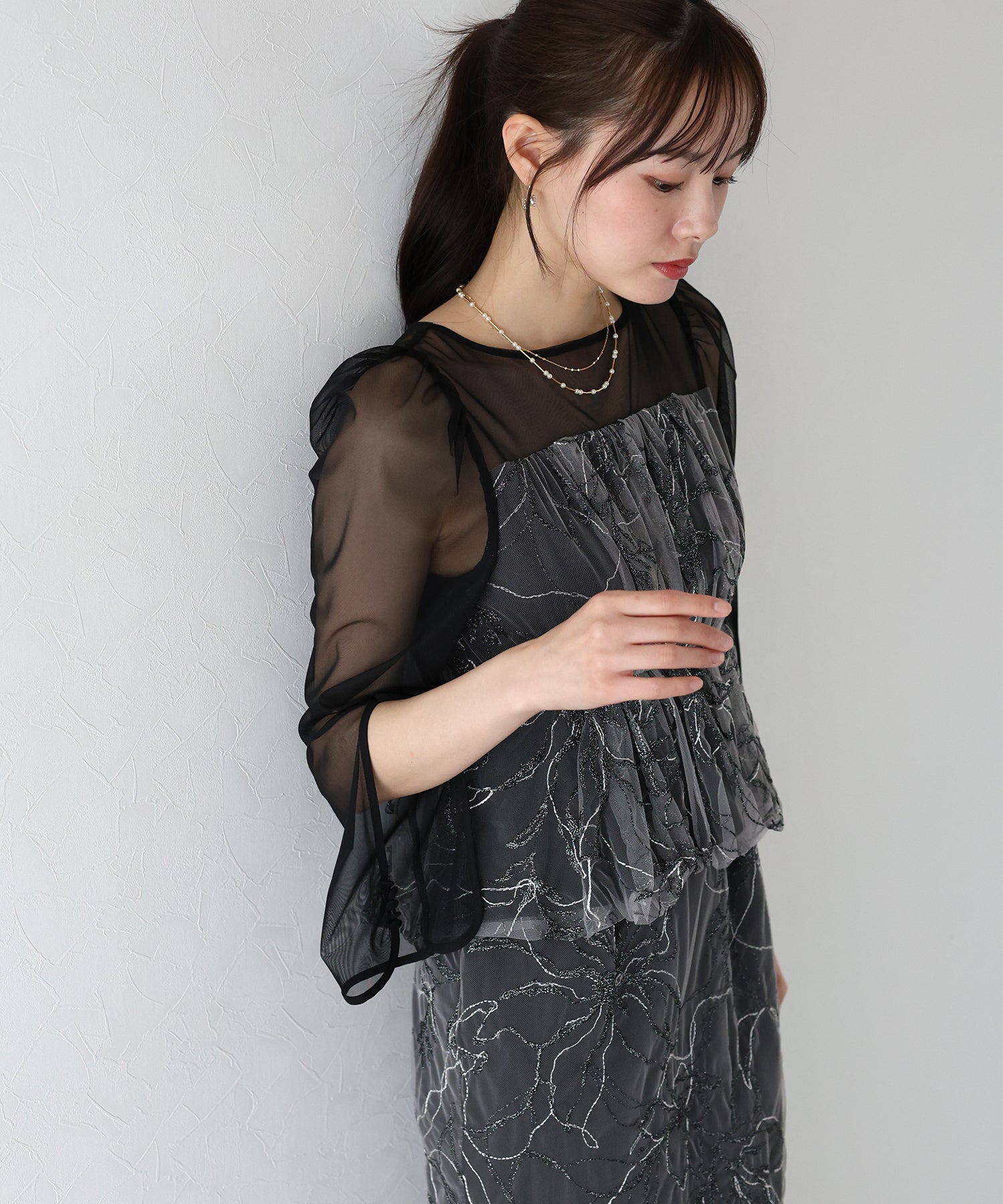 【TIME SALE】レースペプラムパーティードレス