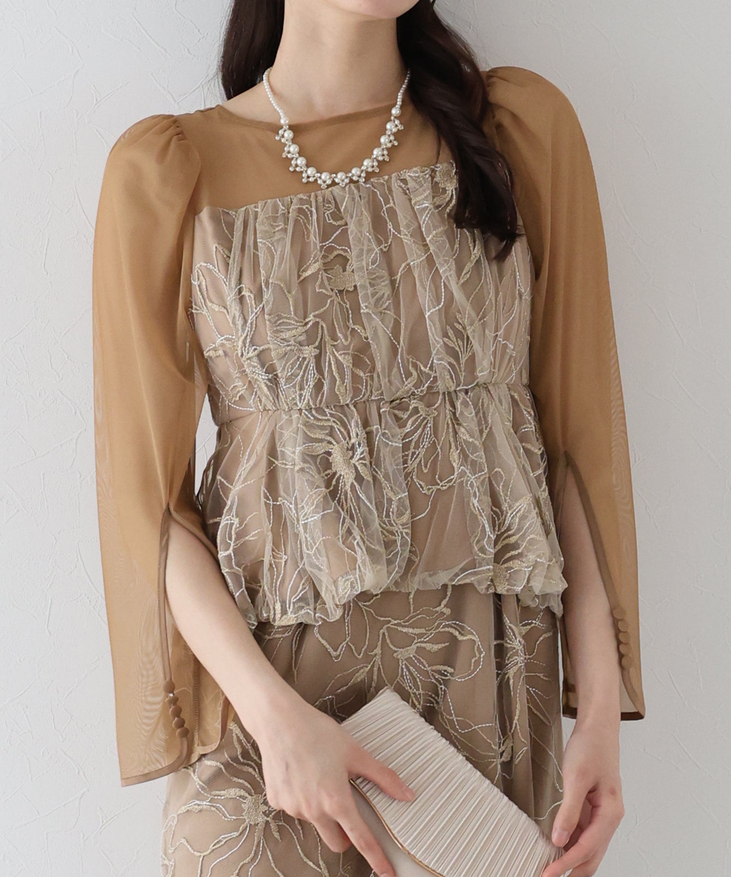 【TIME SALE】レースペプラムパーティードレス