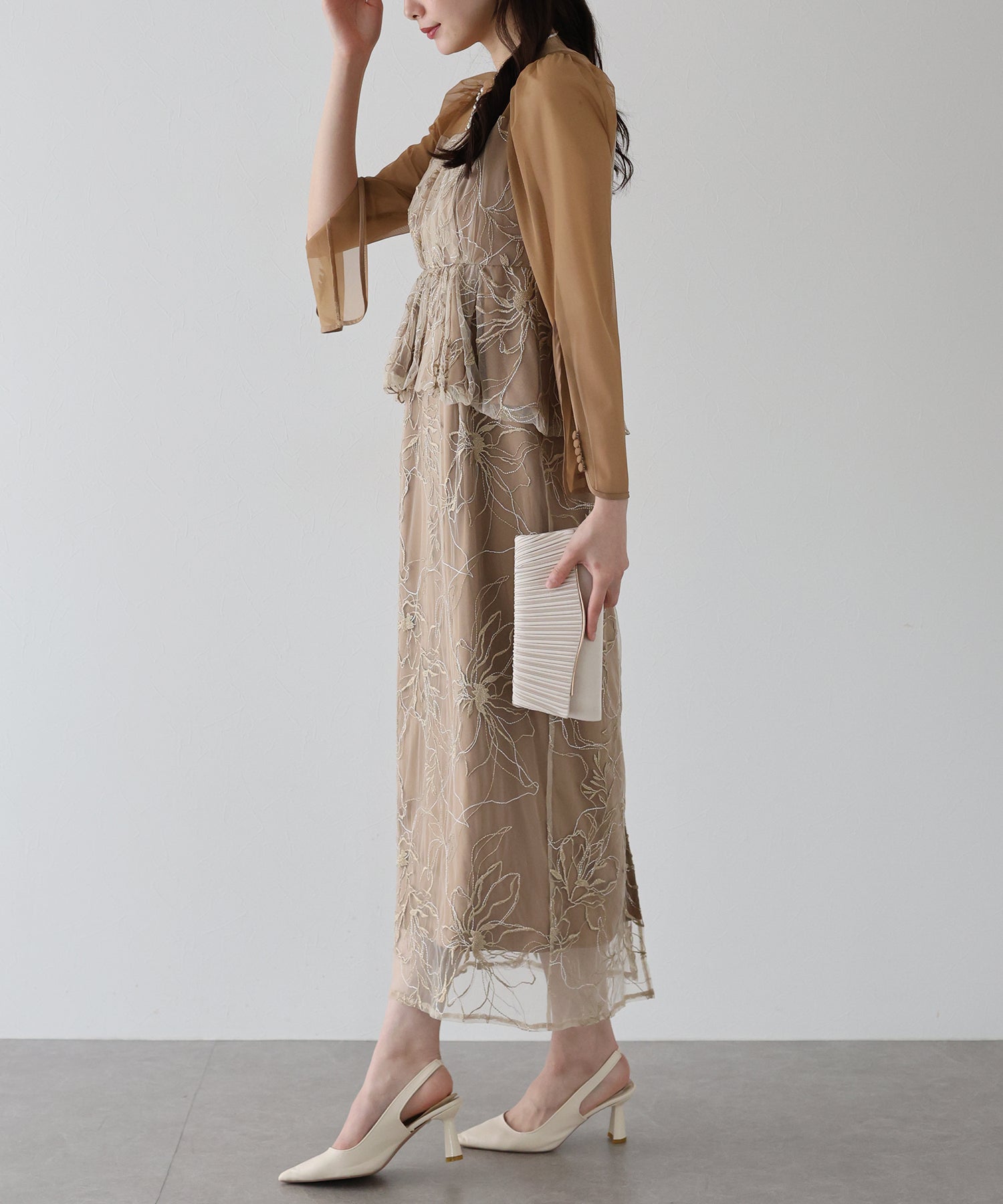 【TIME SALE】レースペプラムパーティードレス