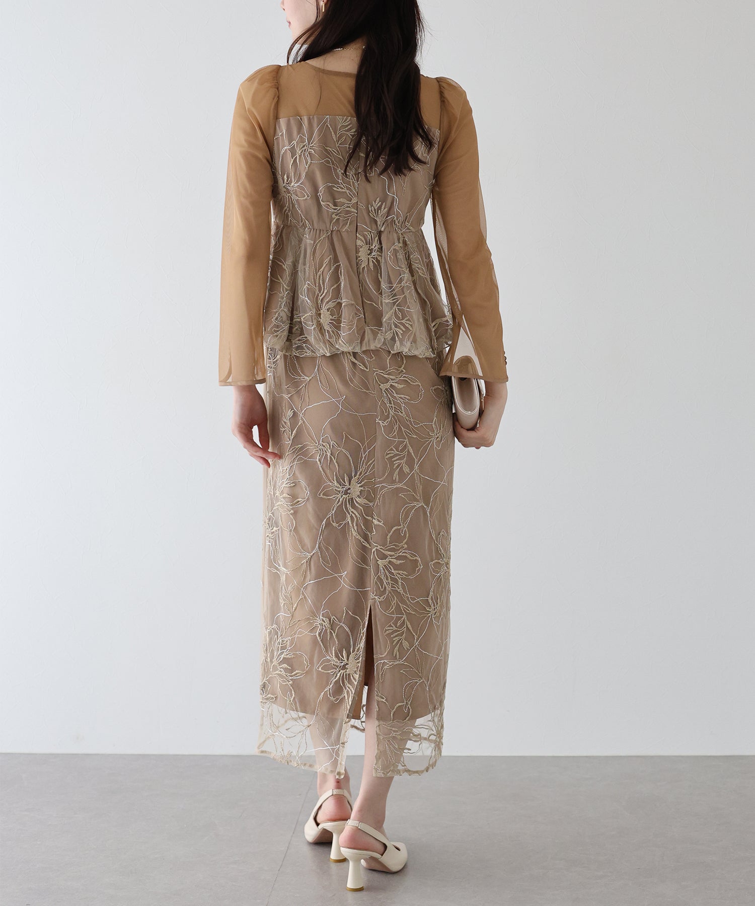 【TIME SALE】レースペプラムパーティードレス