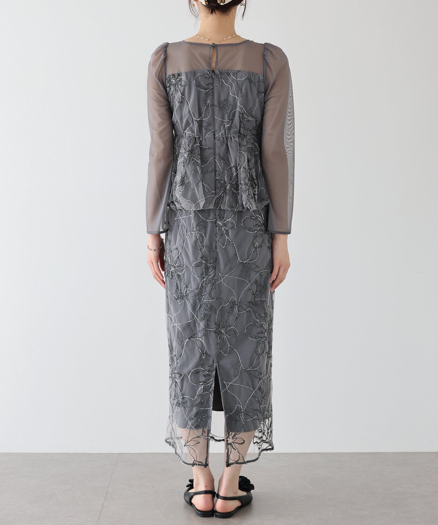 【TIME SALE】レースペプラムパーティードレス