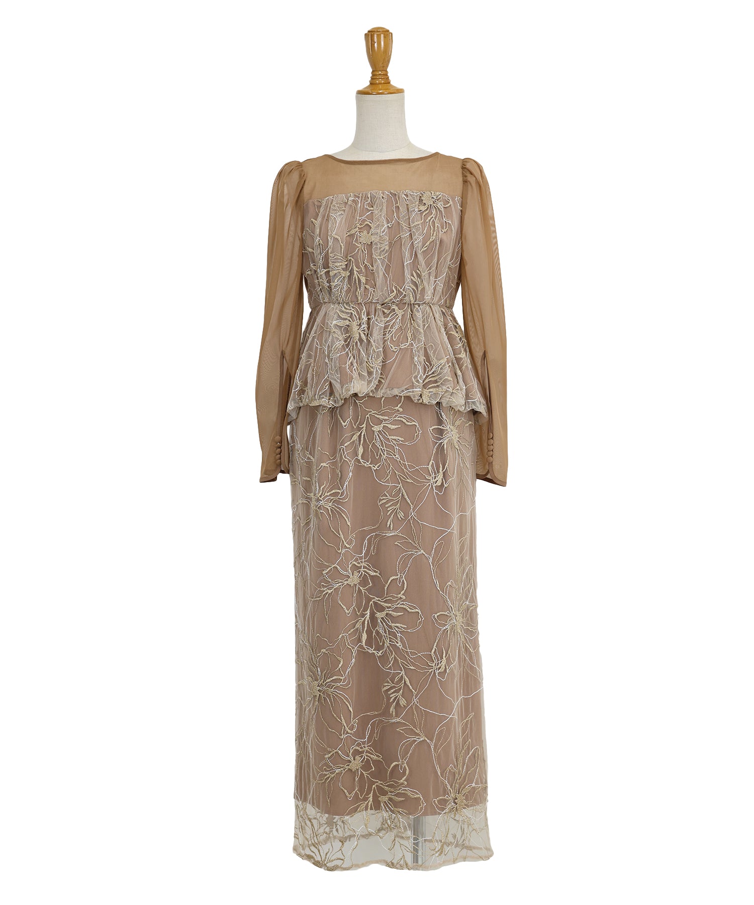 【TIME SALE】レースペプラムパーティードレス