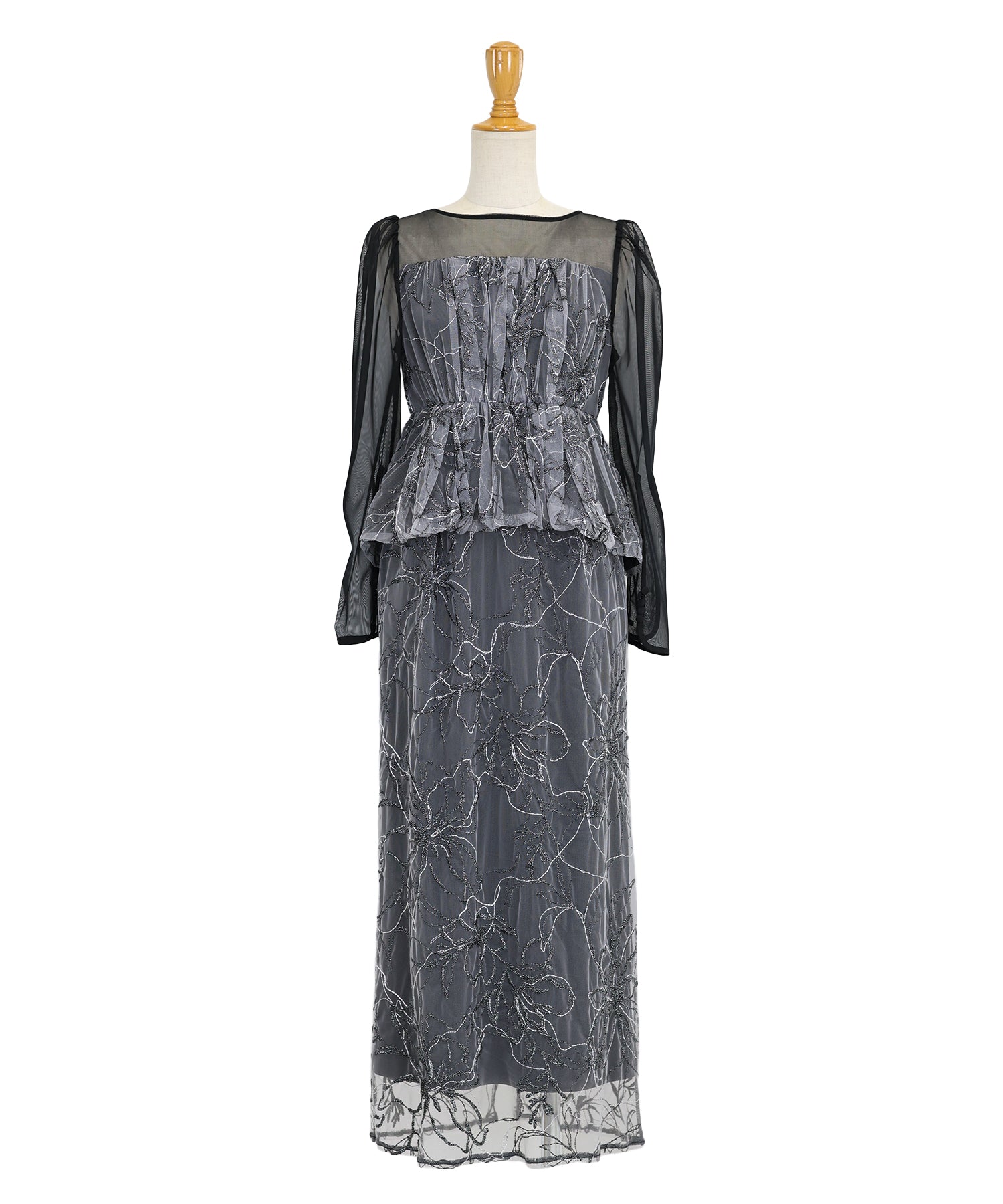 【TIME SALE】レースペプラムパーティードレス