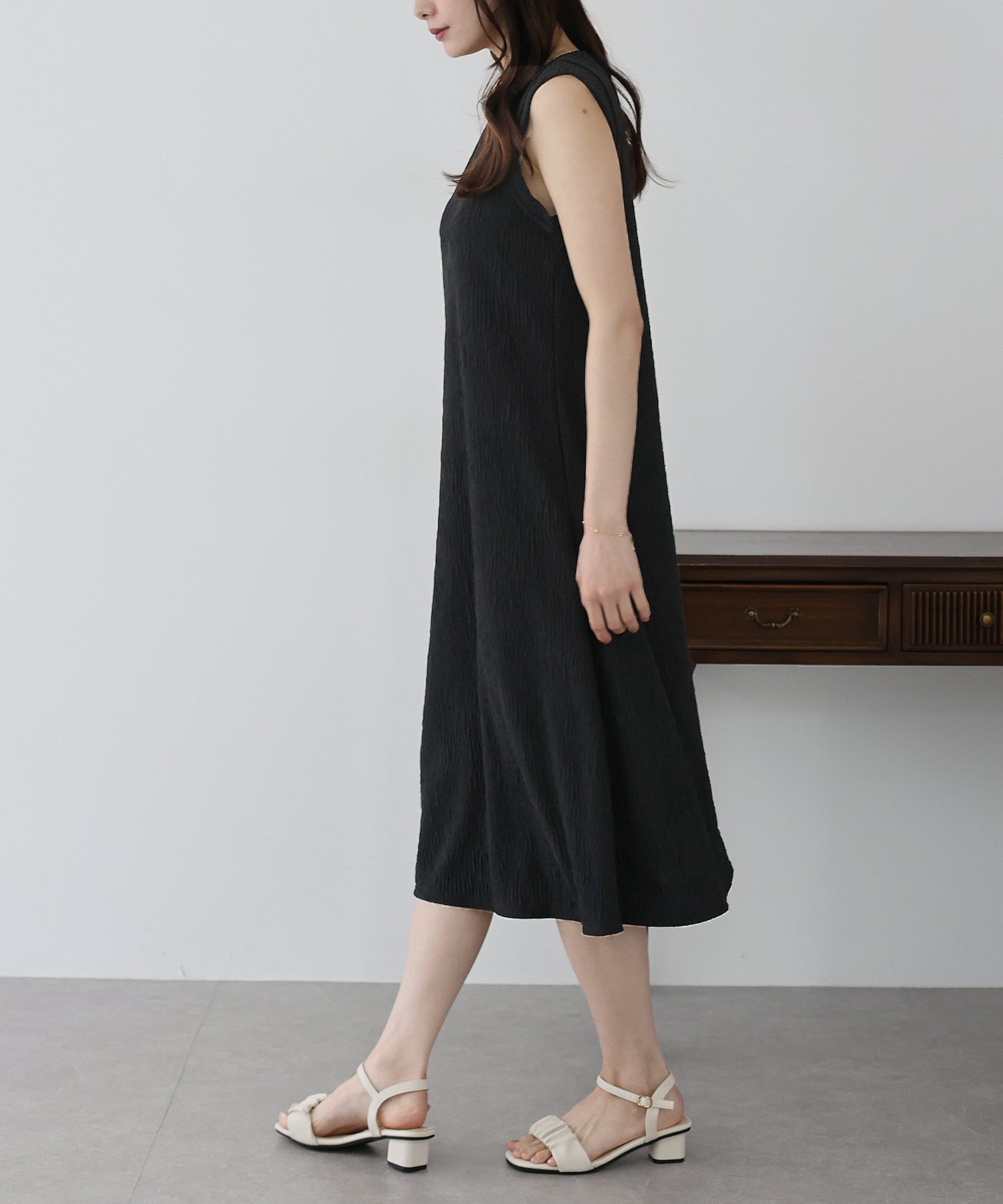 【SALE】フレンチスリーブプリーツワンピース