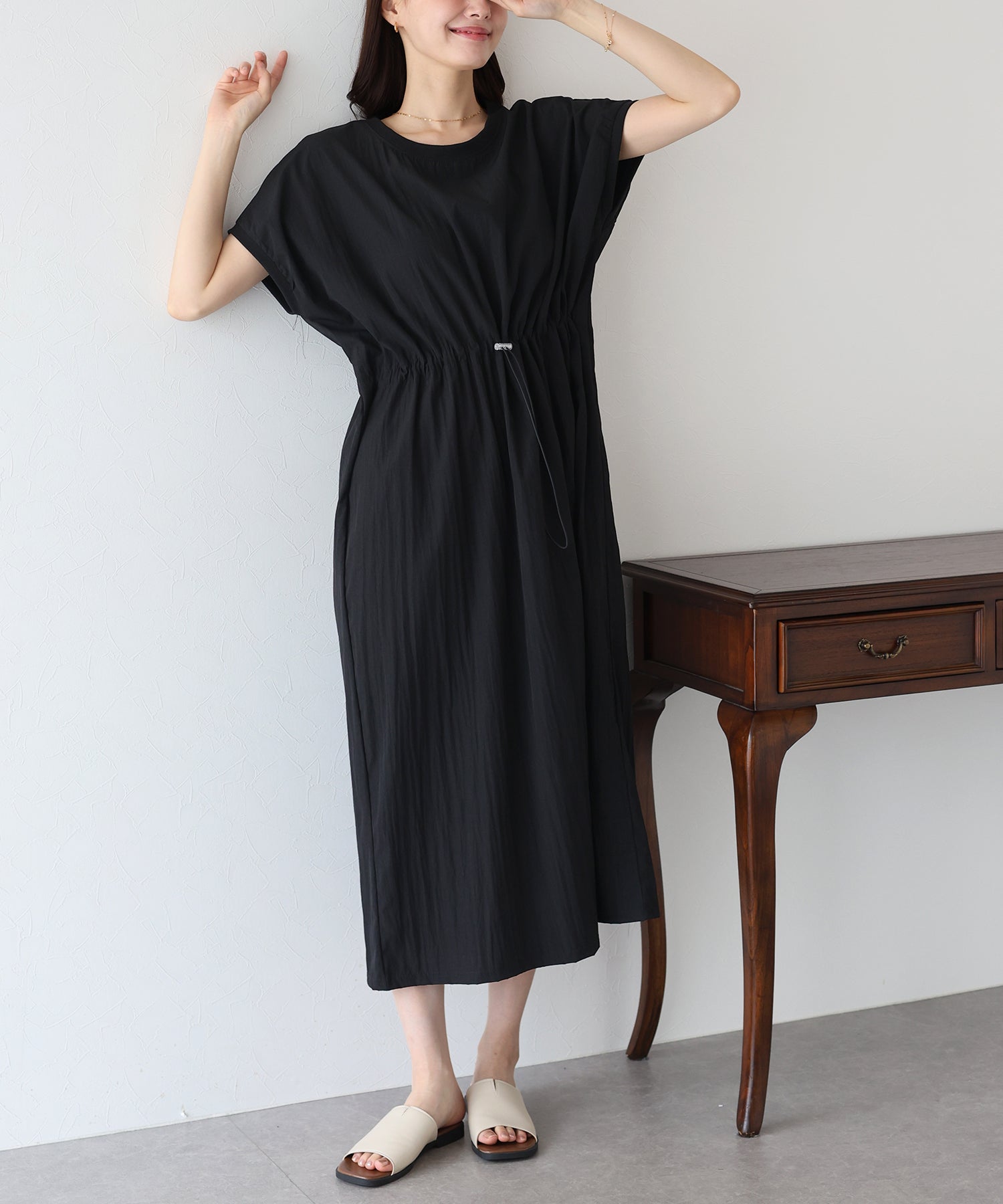 【SALE】ナイロンドロストワンピース