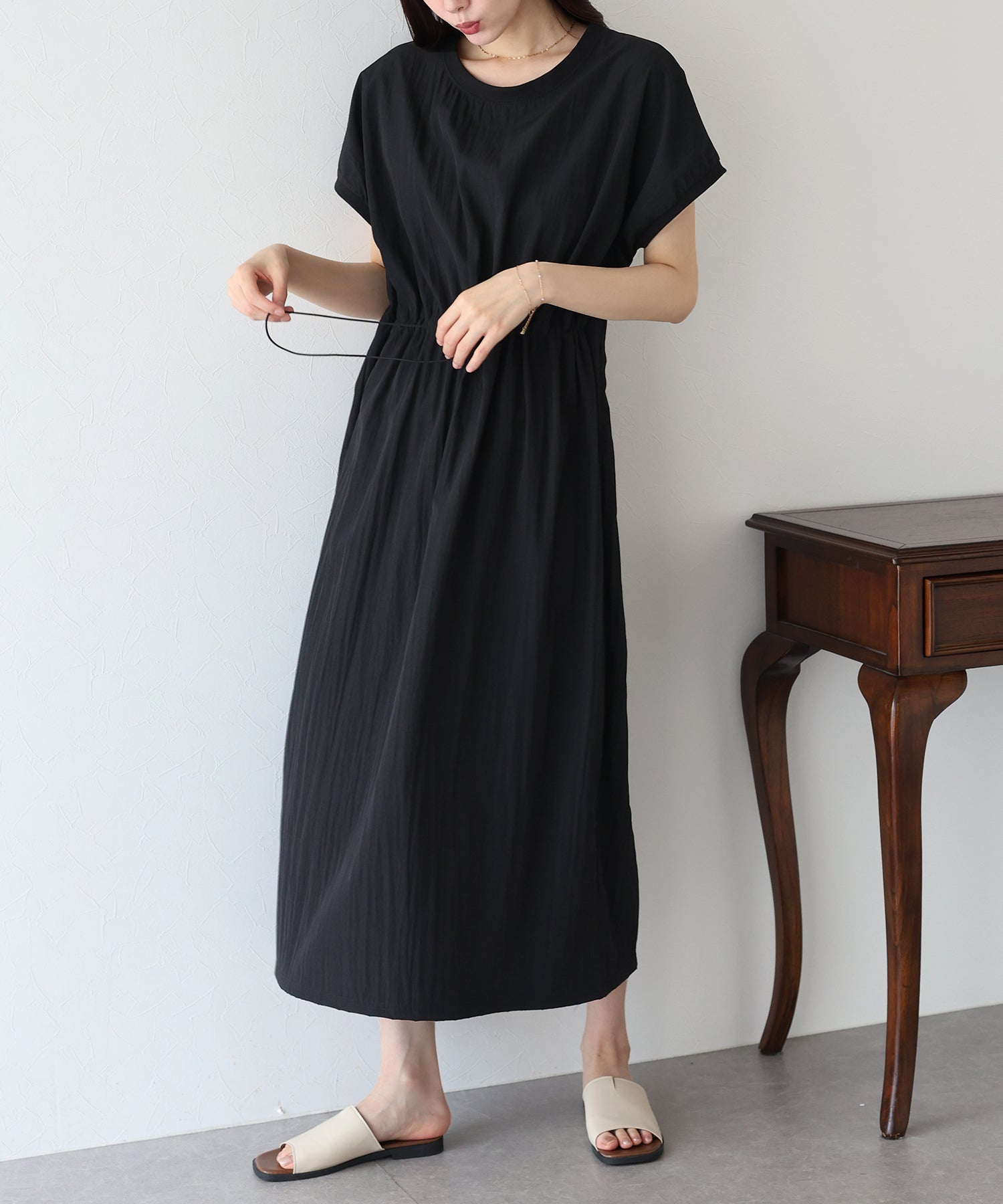 【SALE】ナイロンドロストワンピース