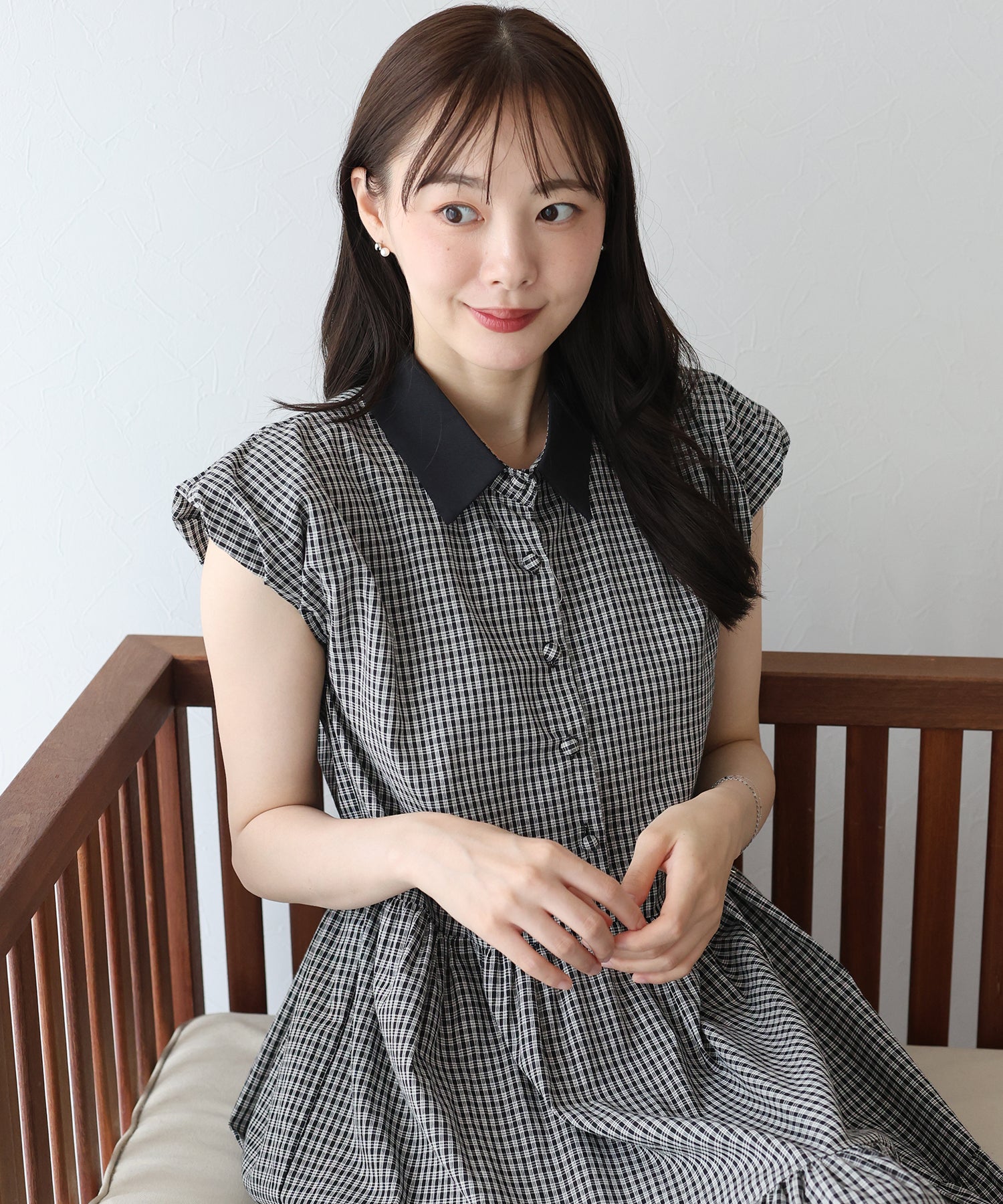 【TIME SALE】衿付きティアードワンピース