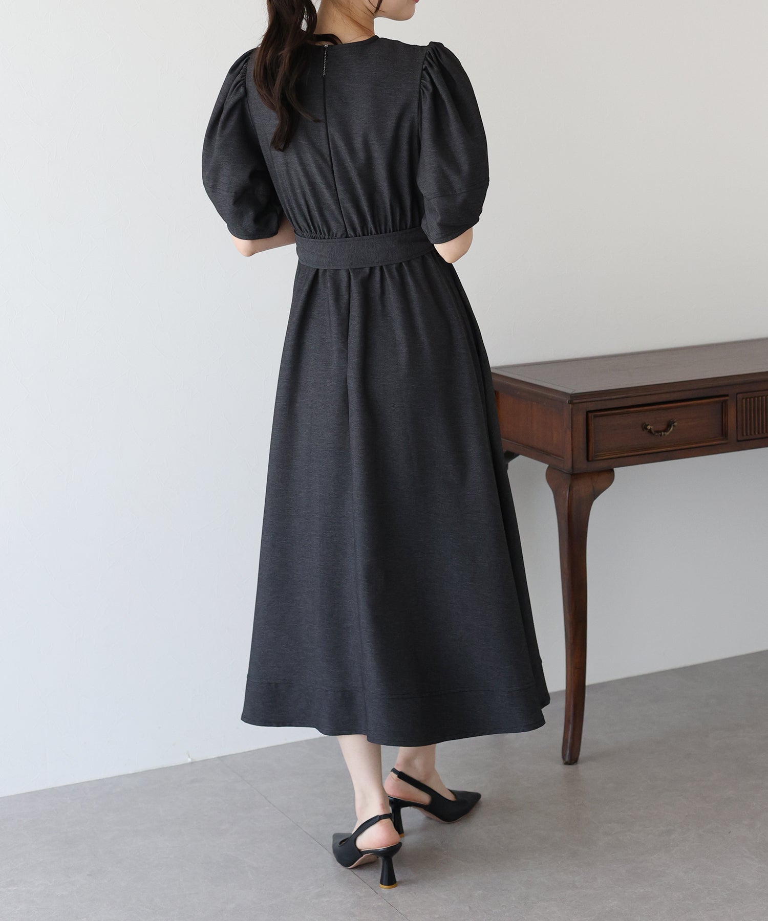 【SALE】デニムライクカシュクールワンピース