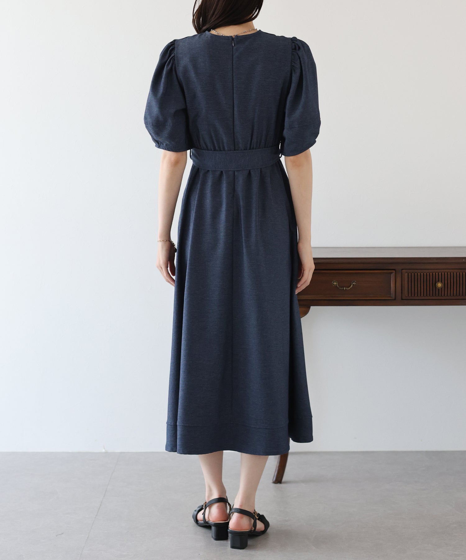 【SALE】デニムライクカシュクールワンピース