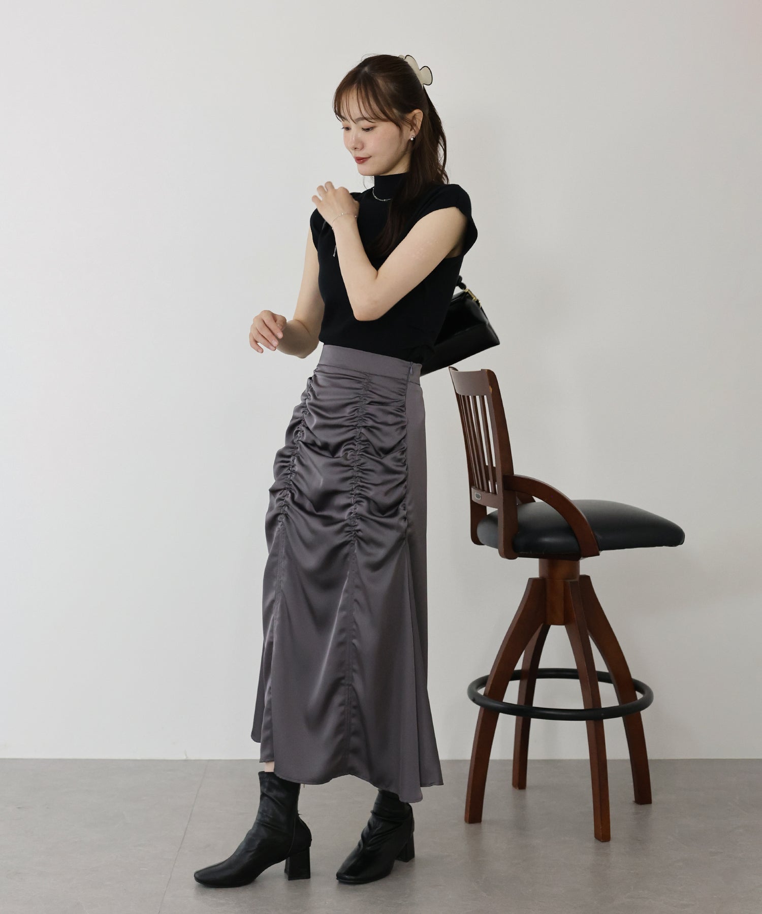 【TIME SALE】サテンギャザースカート