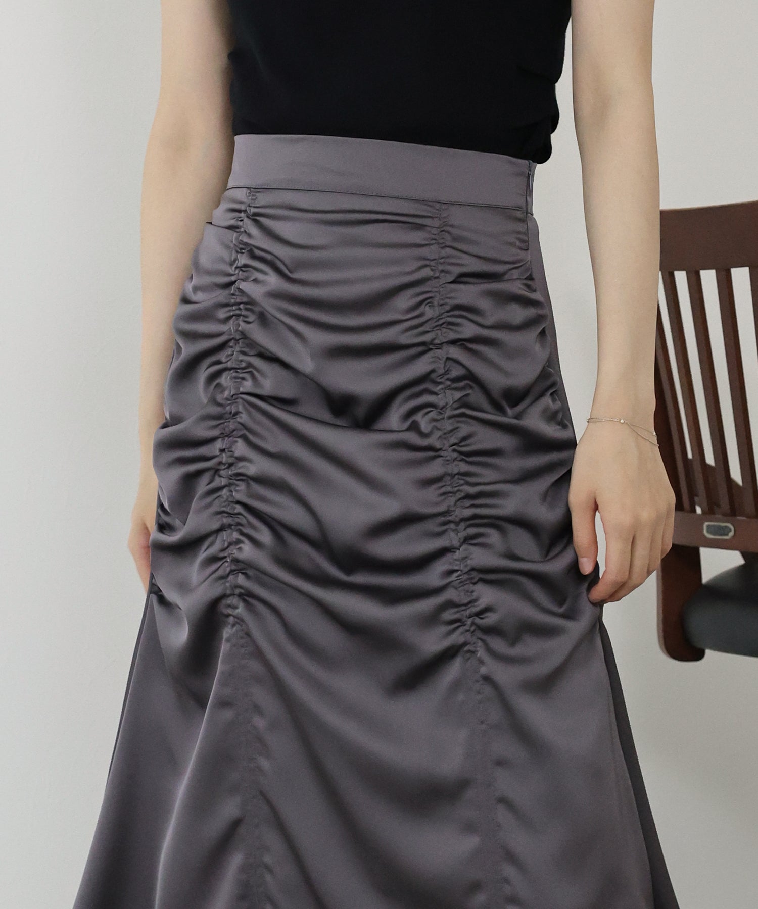 【TIME SALE】サテンギャザースカート