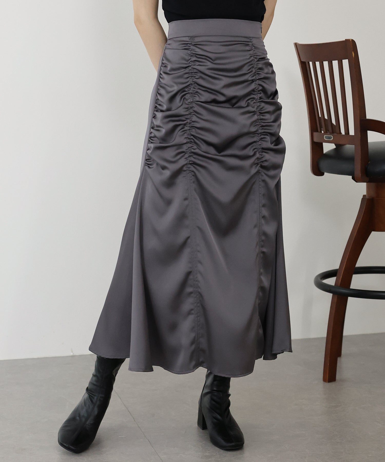 【TIME SALE】サテンギャザースカート