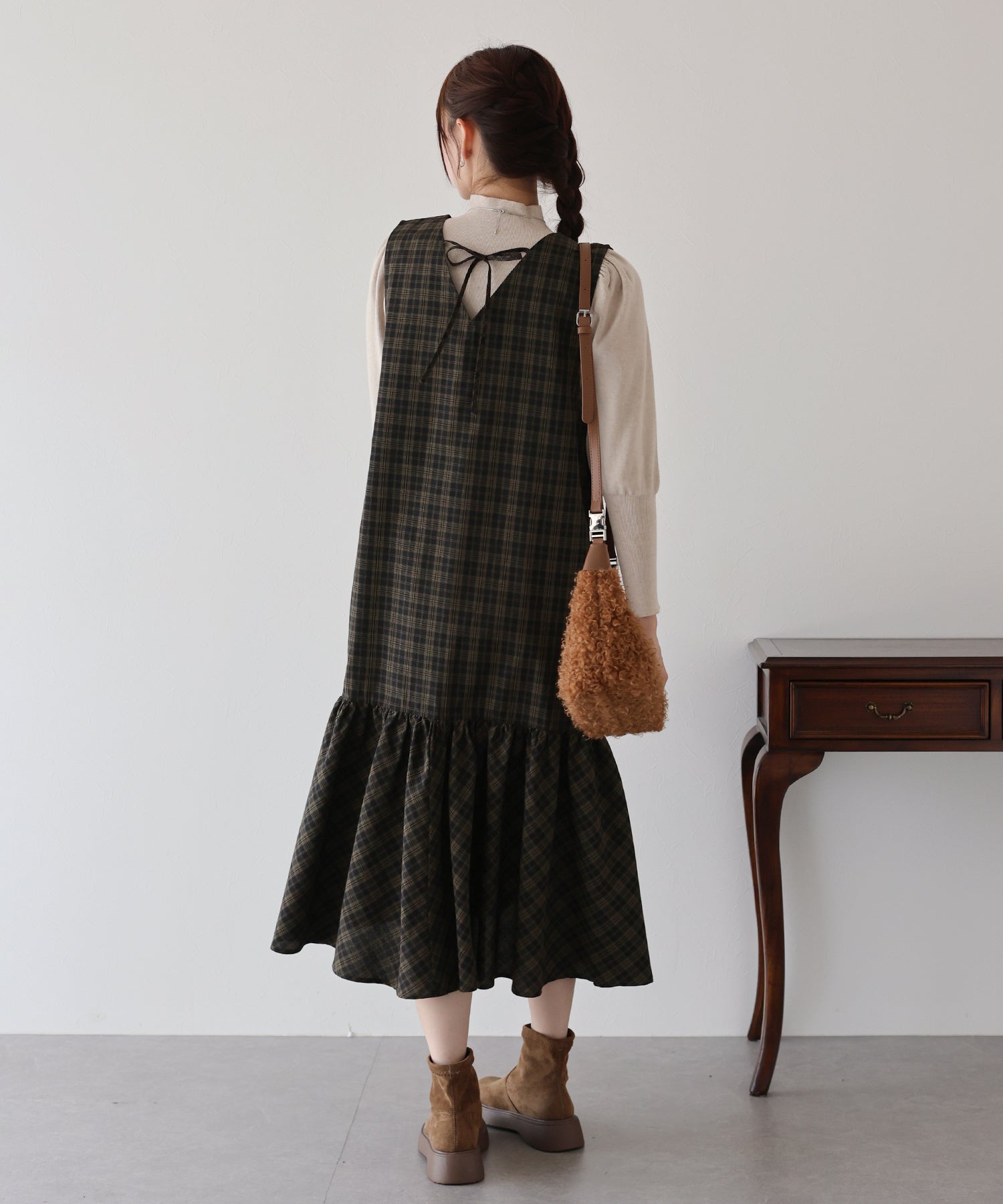 【TIME SALE】チェックジャンパースカート