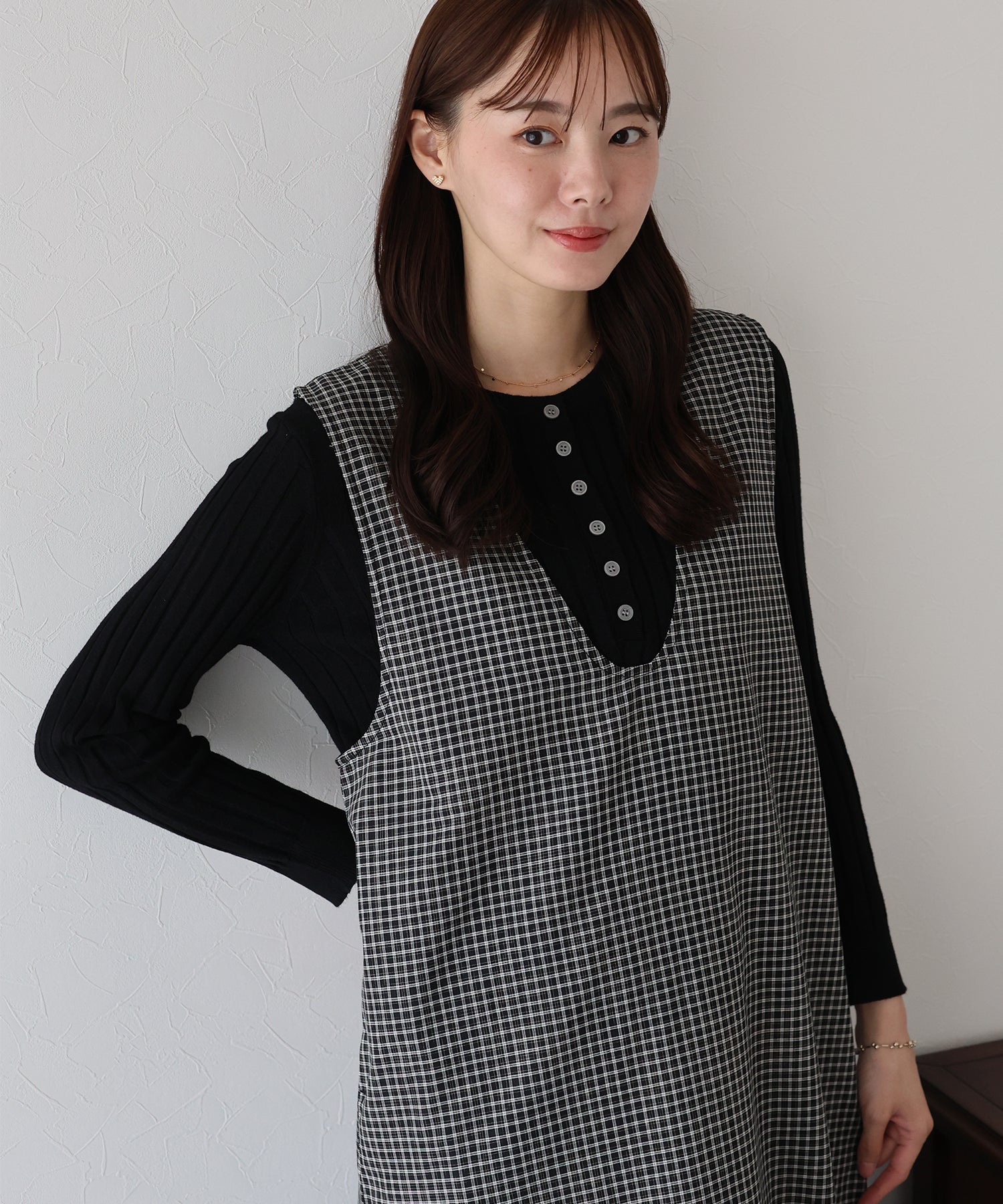 【TIME SALE】チェックジャンパースカート